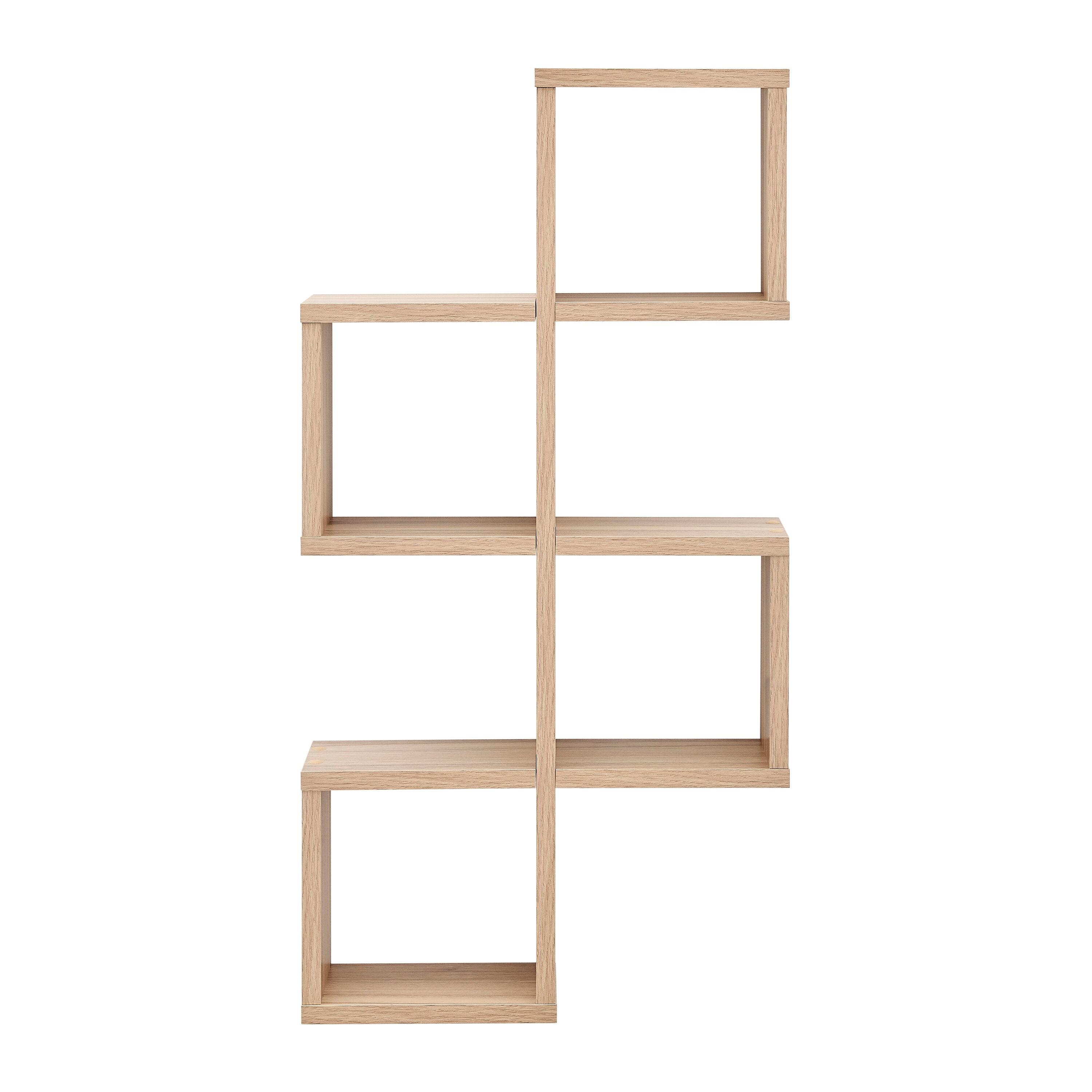 Danya B. 30" x 15.25" Cubby Chessboard Wall Shelf Chestnut - MDF, Contemporary Design, Interlocking