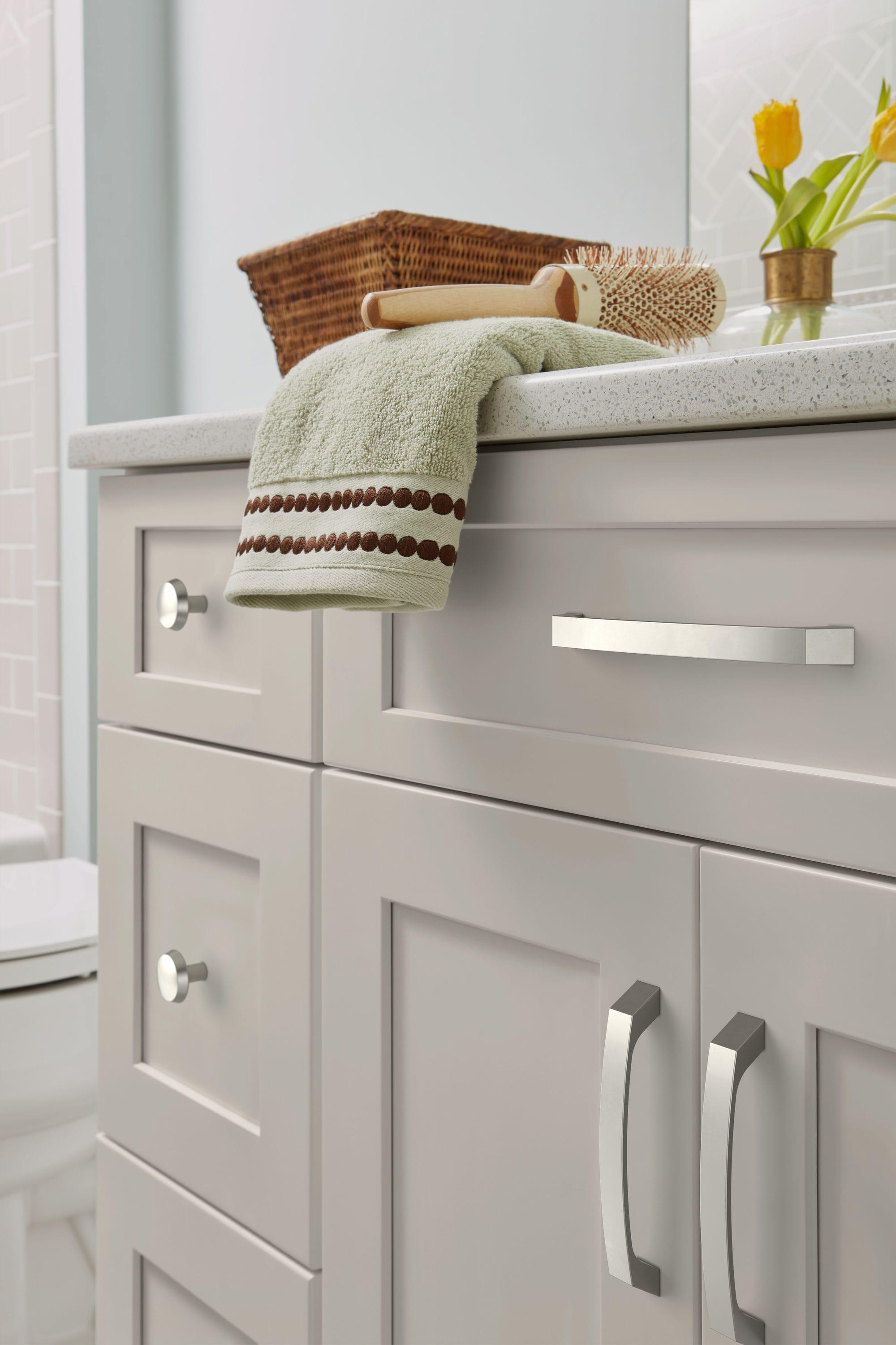 Amerock Premise 6-5/16 inch (160mm) Center-to-Center Satin Nickel Cabinet Pull
