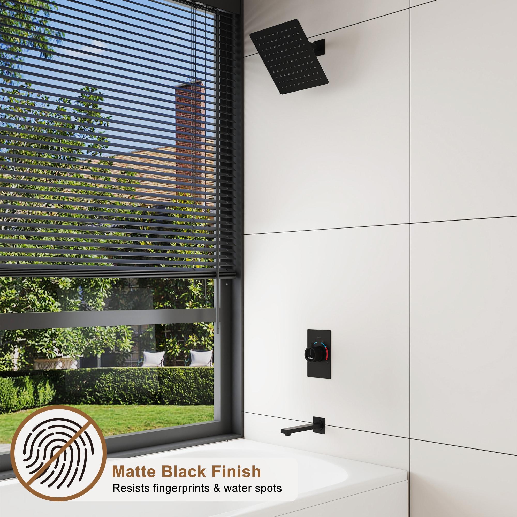 10 Inch Rainfall Shower System with Tilt Shower Head and Tub Spout with Rough in-Valve