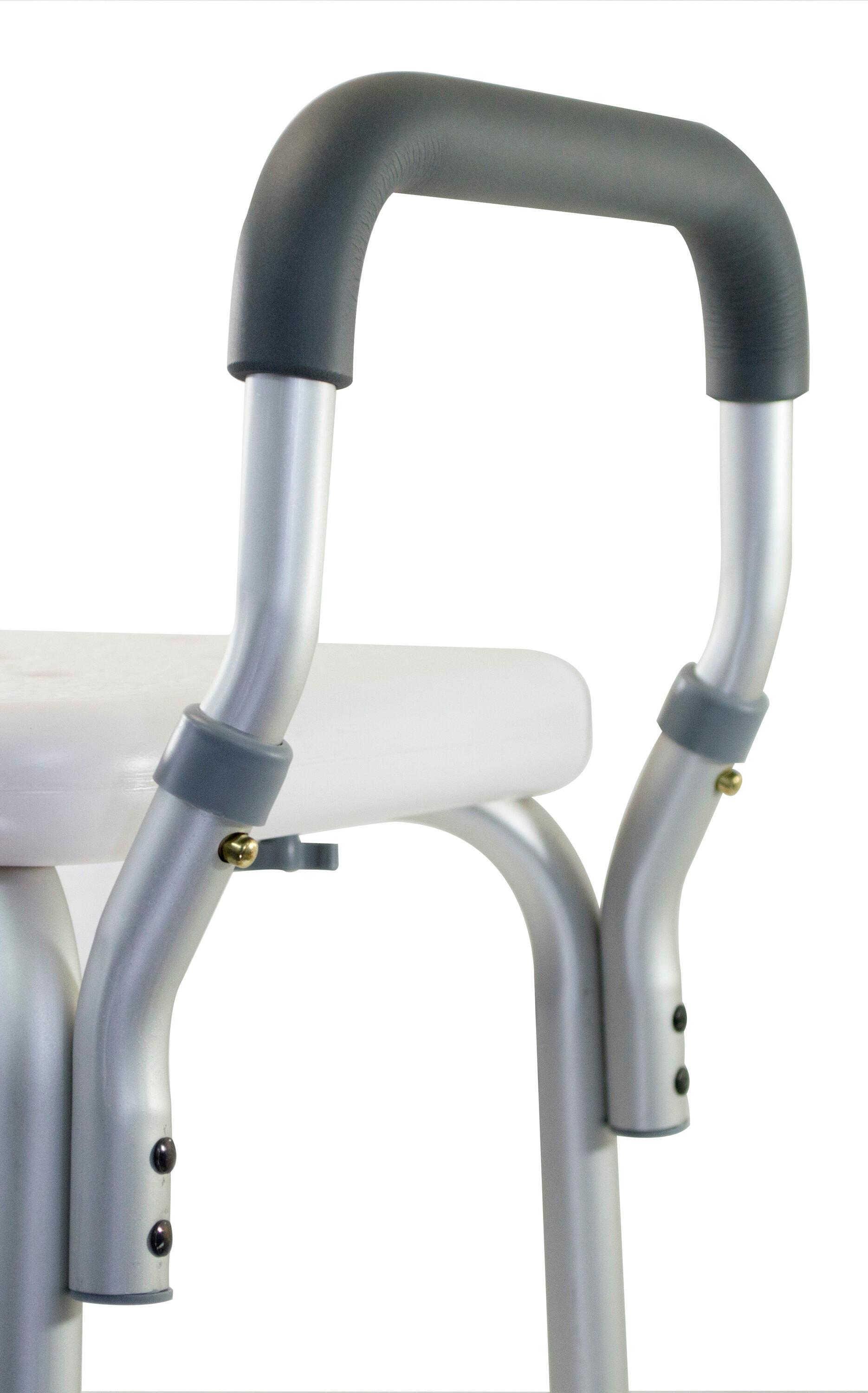 Essential Medical Supply Essential Medical Supply Height Adjustable Shower and Bath Bench with Padded Arms, Contoured Back and Textured Shower Chair Seat B3011