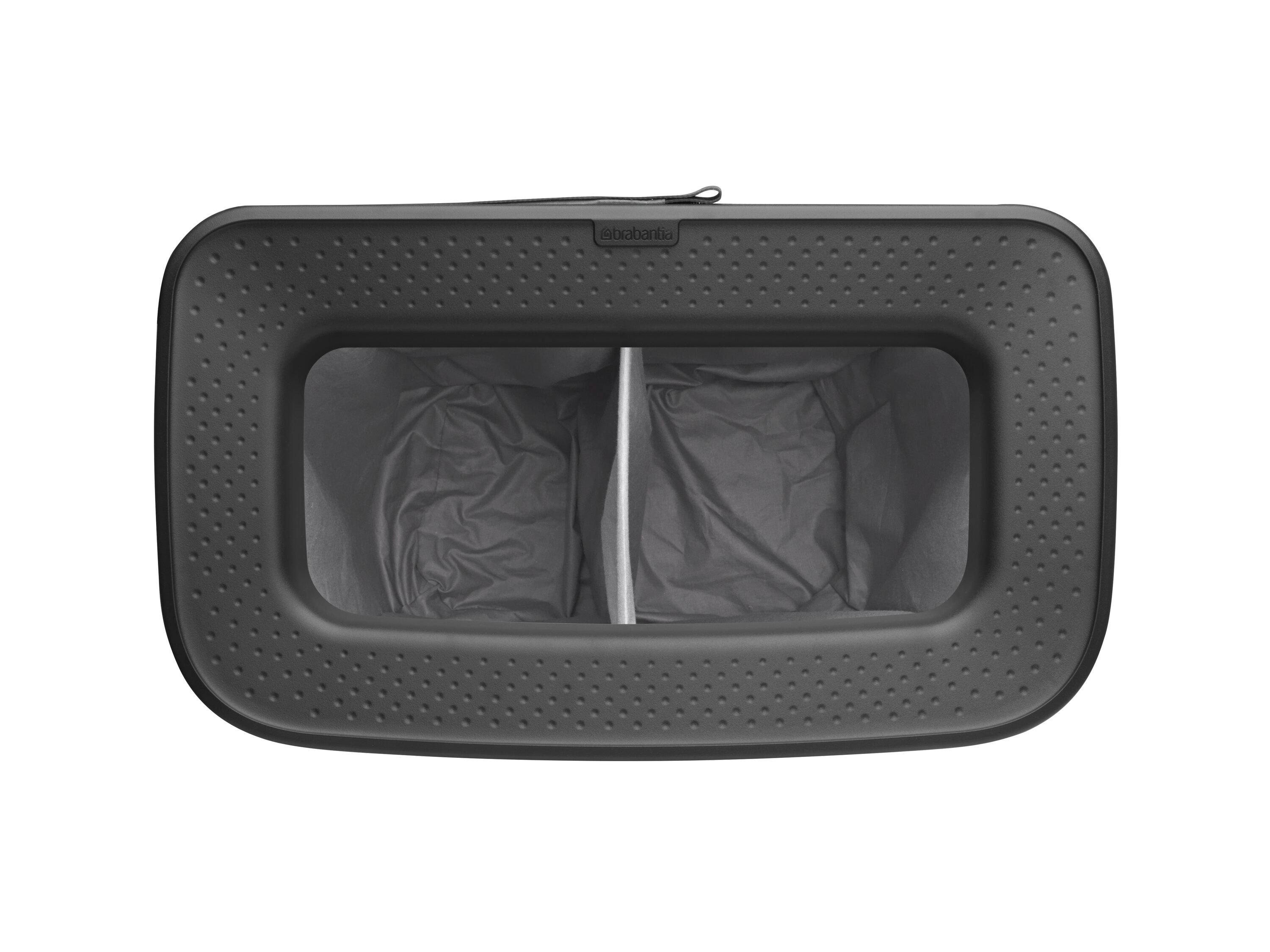 Black Steel Upright Hamper with Lid and Ventilation Holes