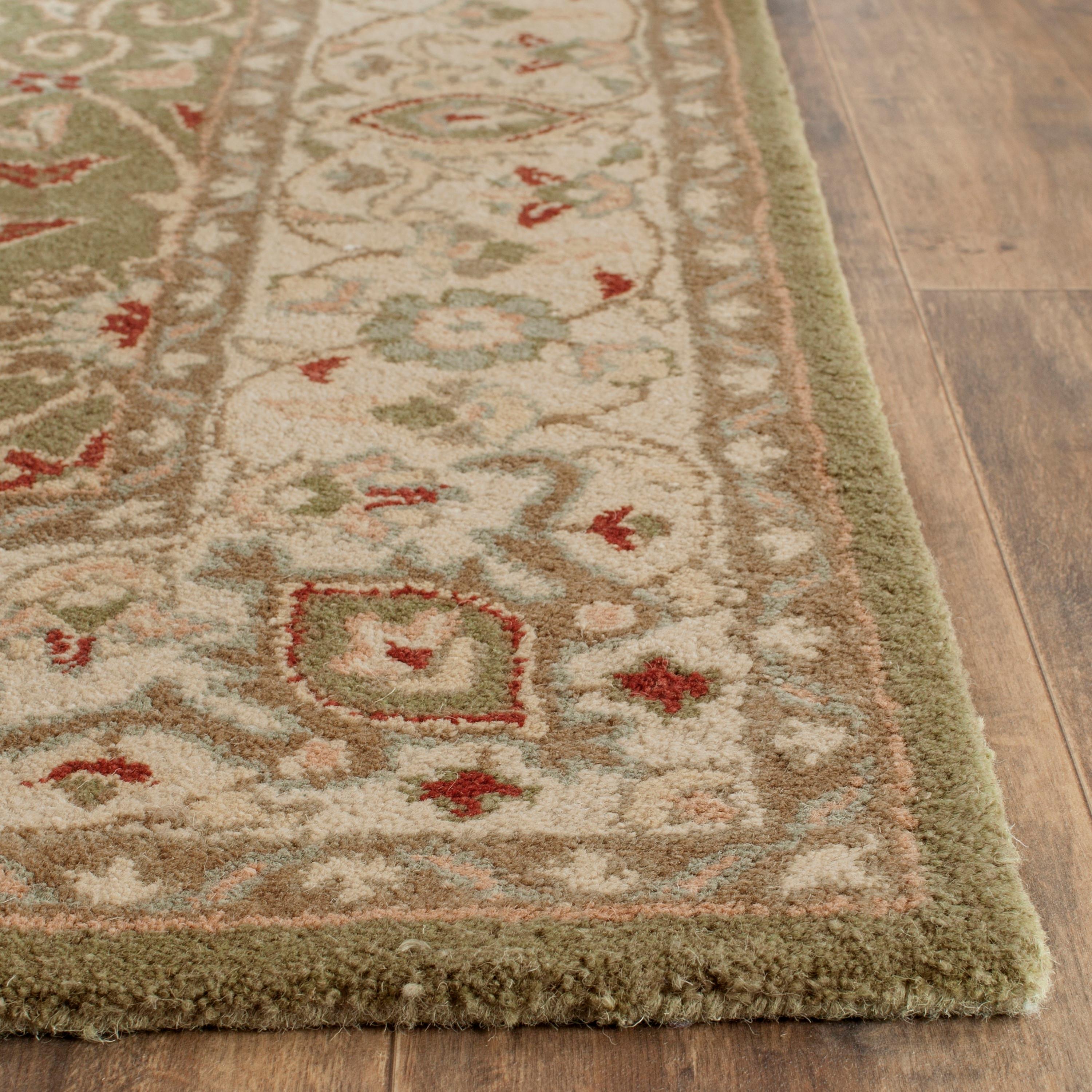 SAFAVIEH Antiquity Lilibeth Traditional Floral Wool Area Rug, Sage, 8'3" x 11'