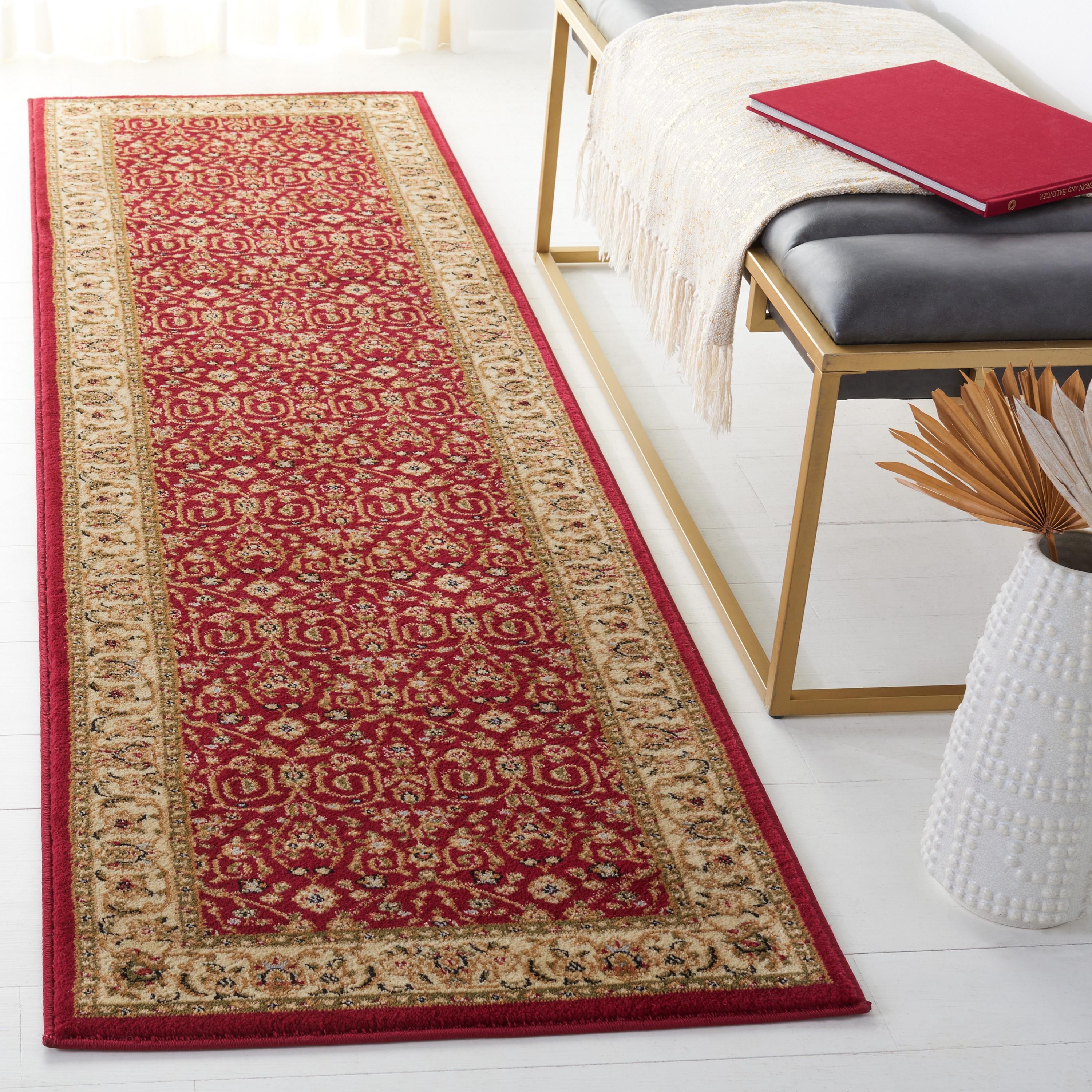 Lyndhurst LNH312 Power Loomed Runner Rug - Red/Ivory - 2'3"x18' - Safavieh.