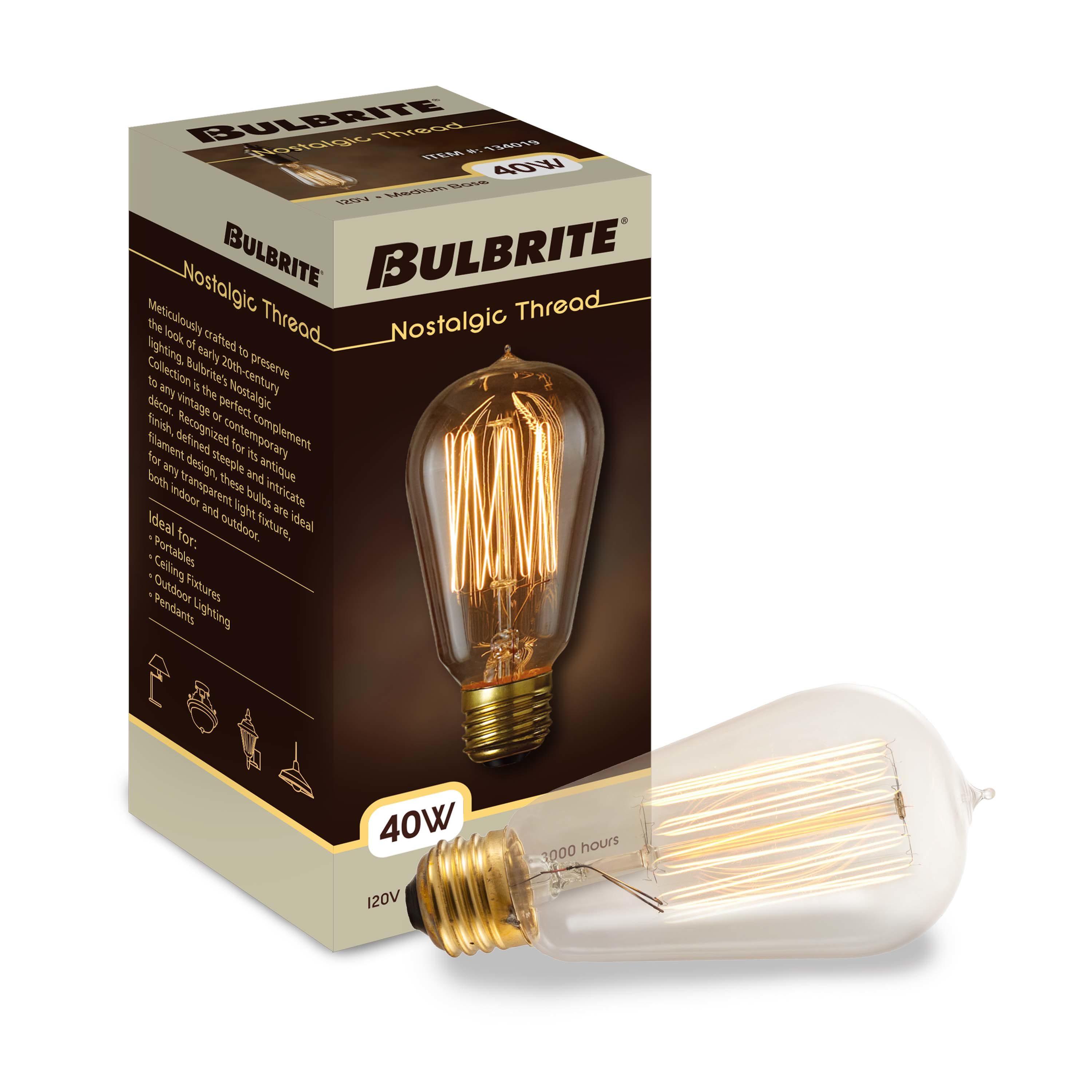 40 Watt Dimmable Nostalgic Edison Squirrel Cage-Style ST18 Light Bulb