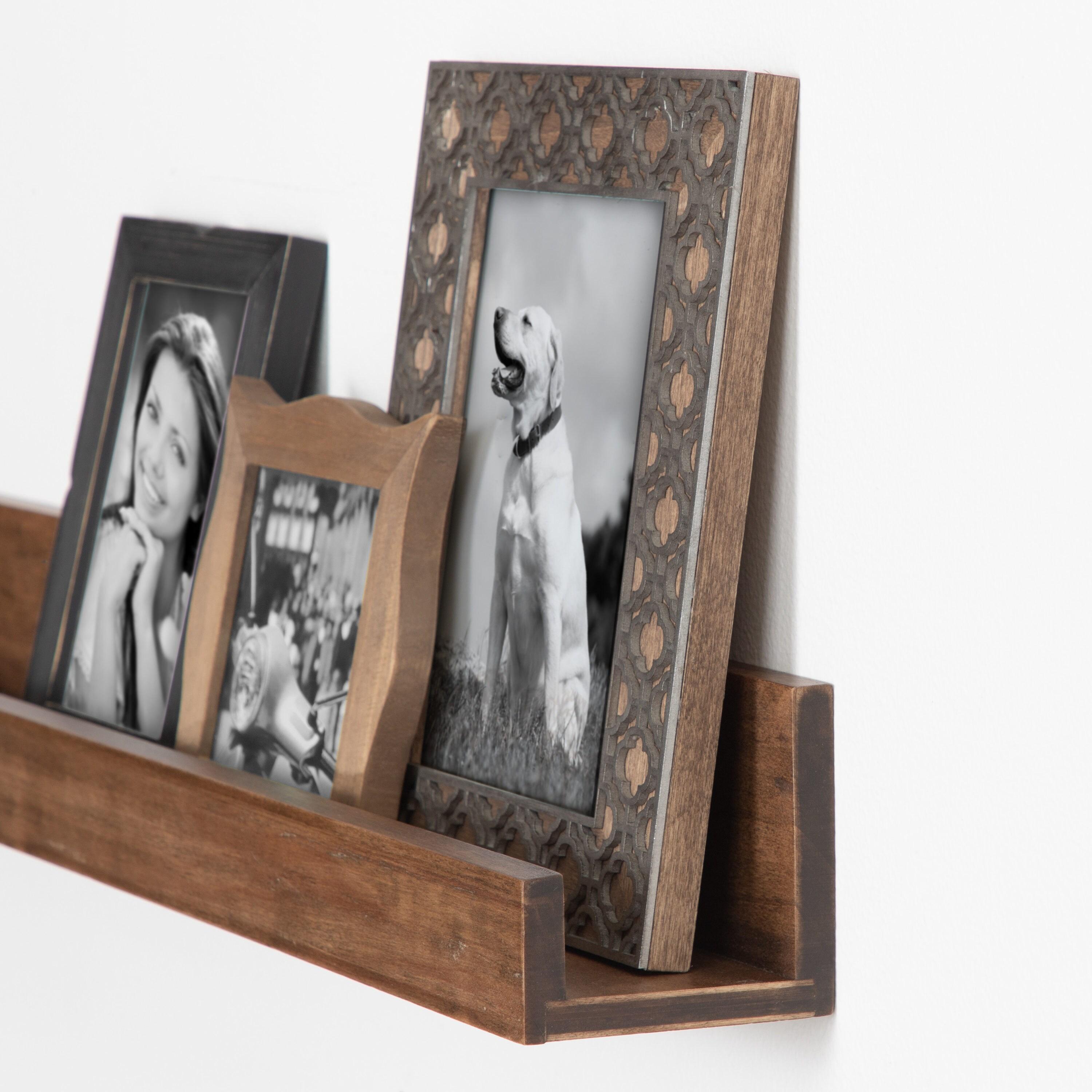 42" Levie Wooden Picture Ledge Wall Shelf Rustic Brown - Kate & Laurel All Things Decor: Modern Display, No Assembly Required
