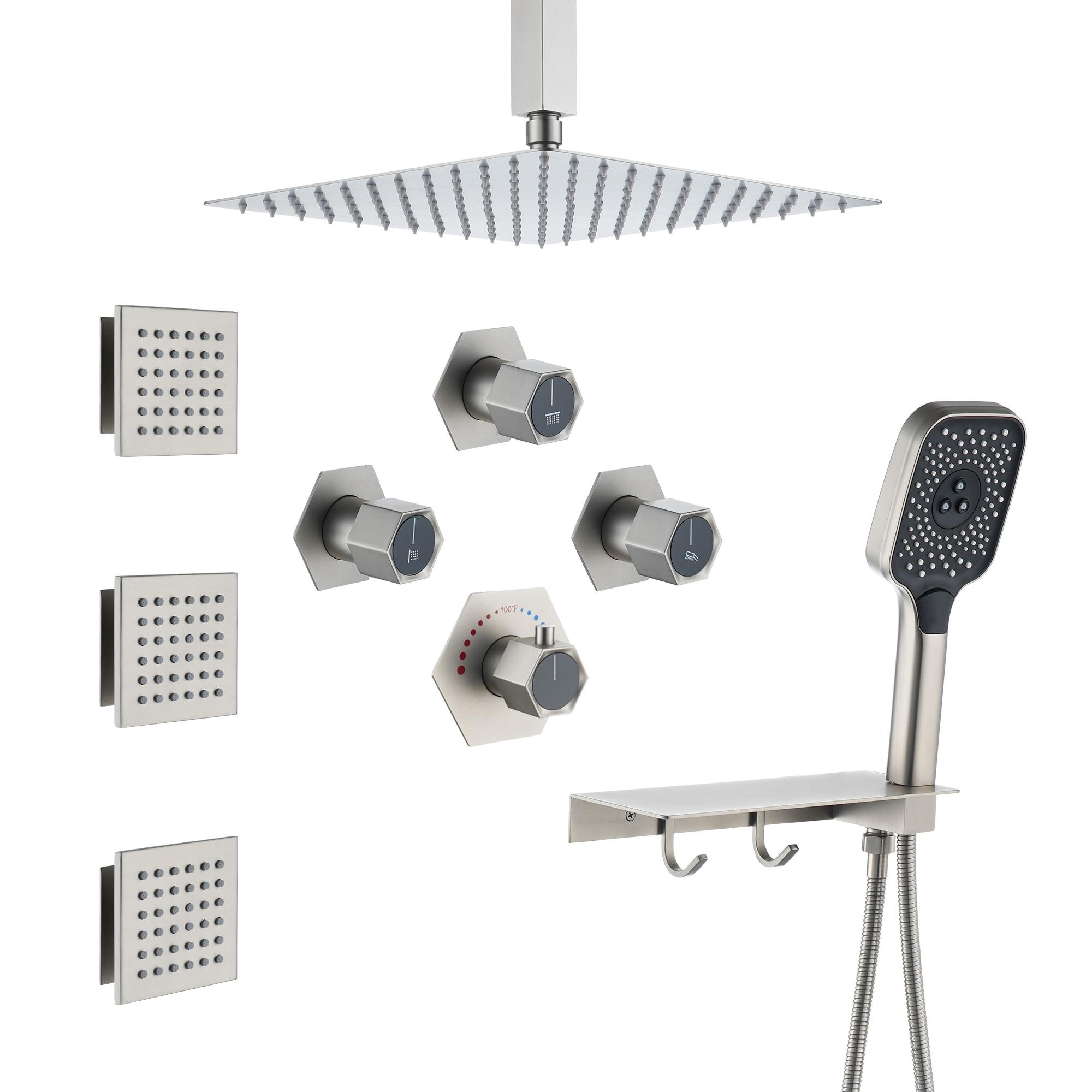 Revitalize 12 Inch Luxury Thermostatic Complete Shower System with Rough-in Valve