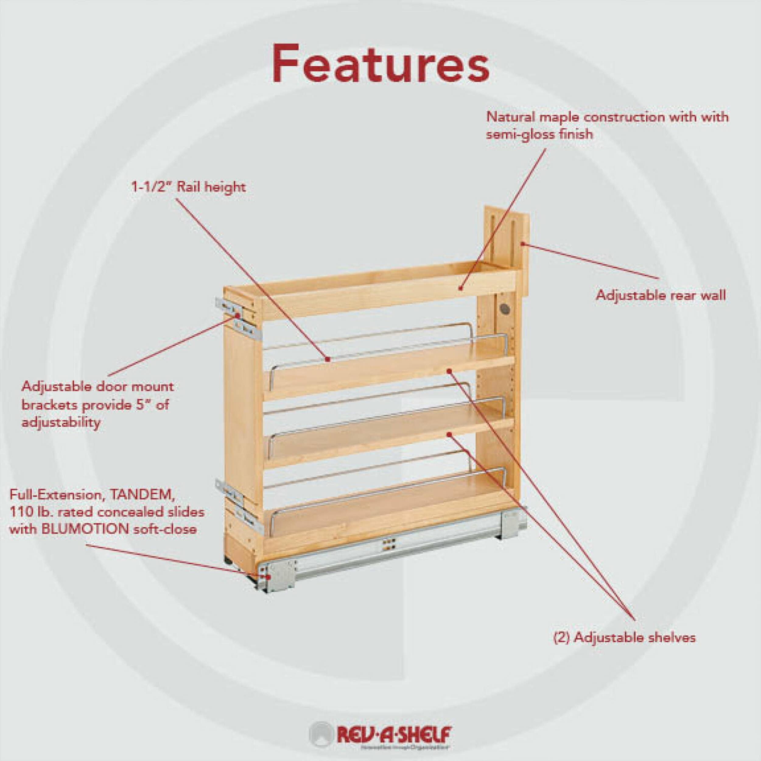 Rev-A-Shelf Door/ Drawer Base Cabinet Organizer Soft-Close