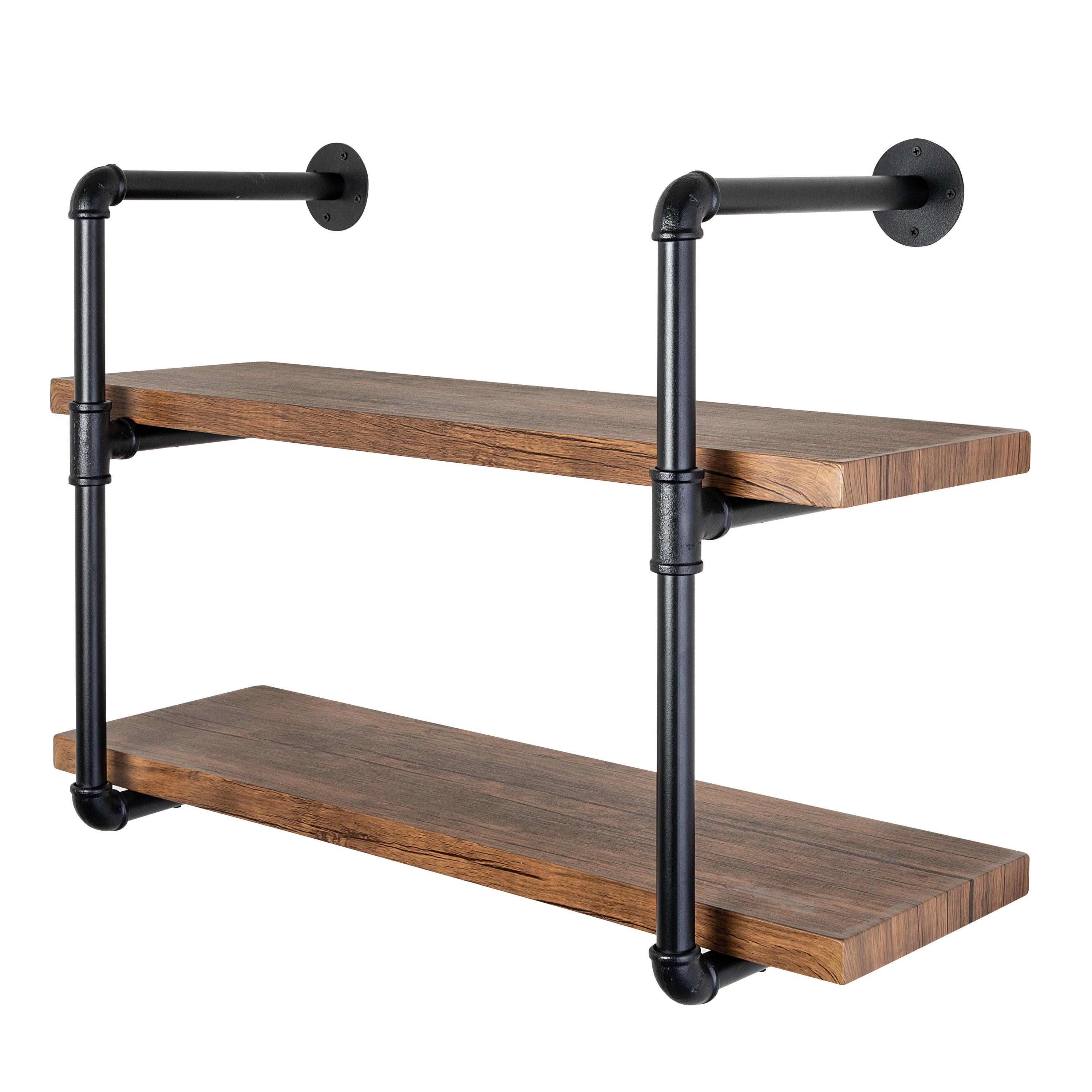 2-Tier Industrial Wall Shelf