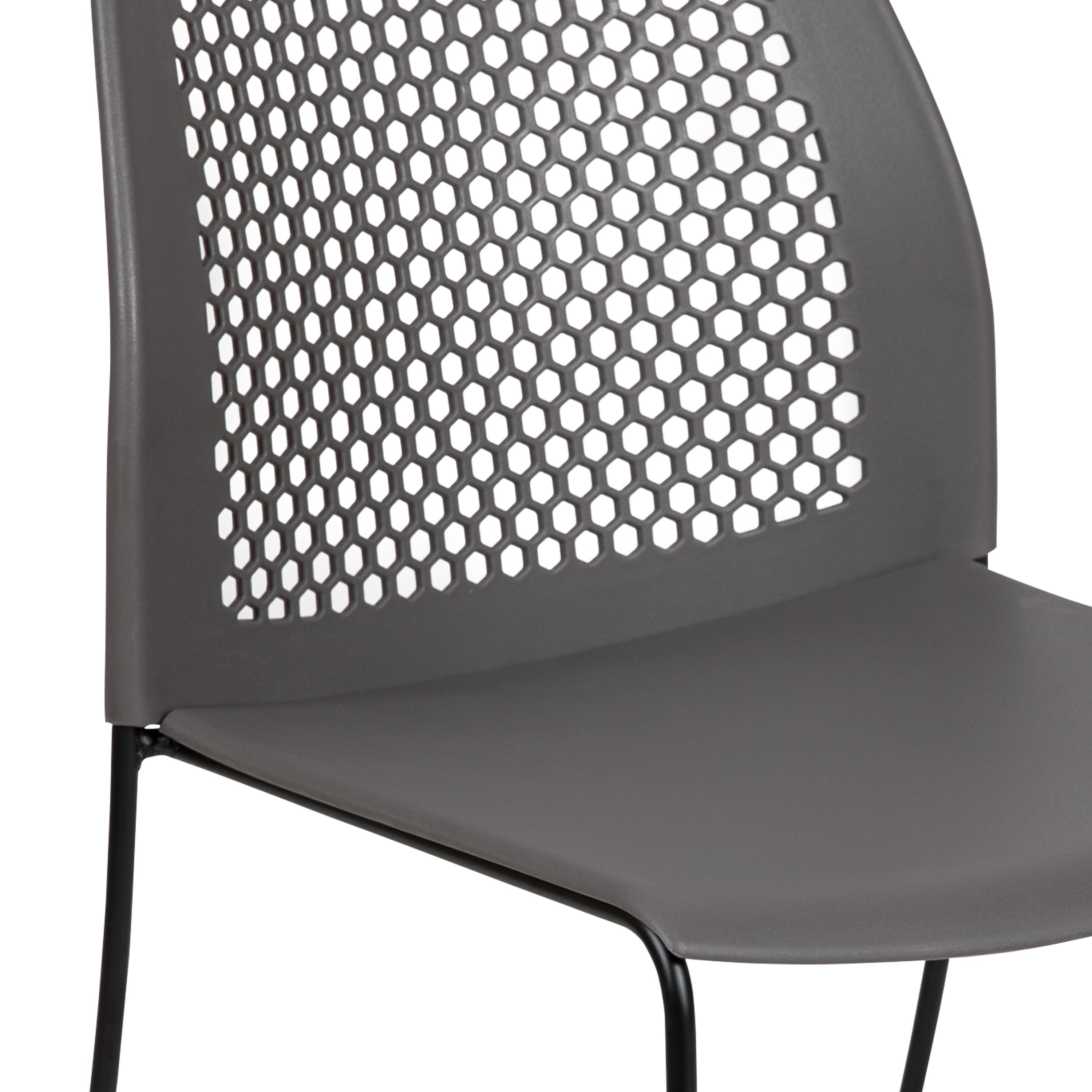 Antonia 661 lb. Capacity Stack Chair with Air-Vent Back and Powder Coated Sled Base