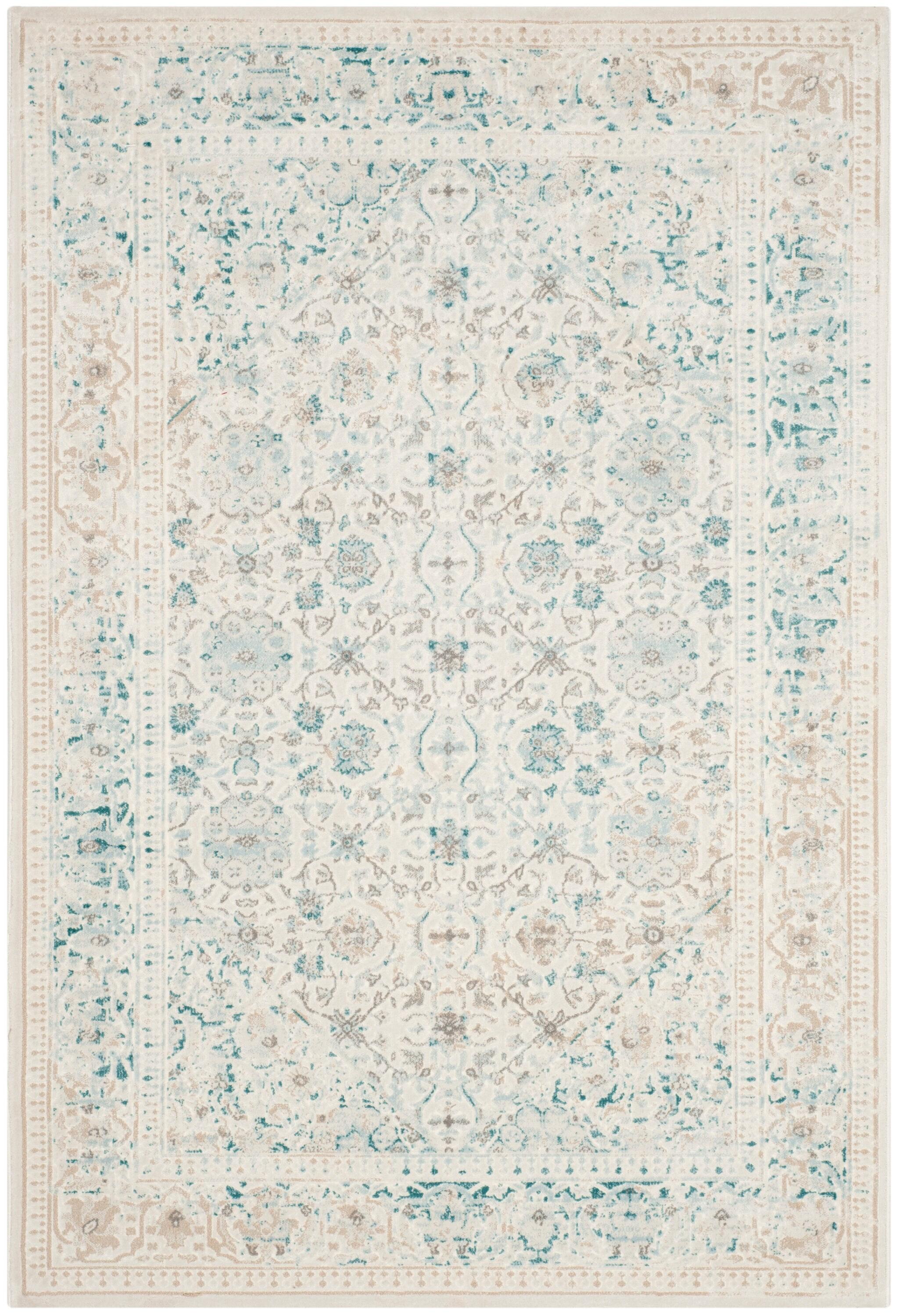 Passion PAS405 Power Loomed Indoor Accent Rug - 4'x5'7" - Turquoise/Ivory - Safavieh