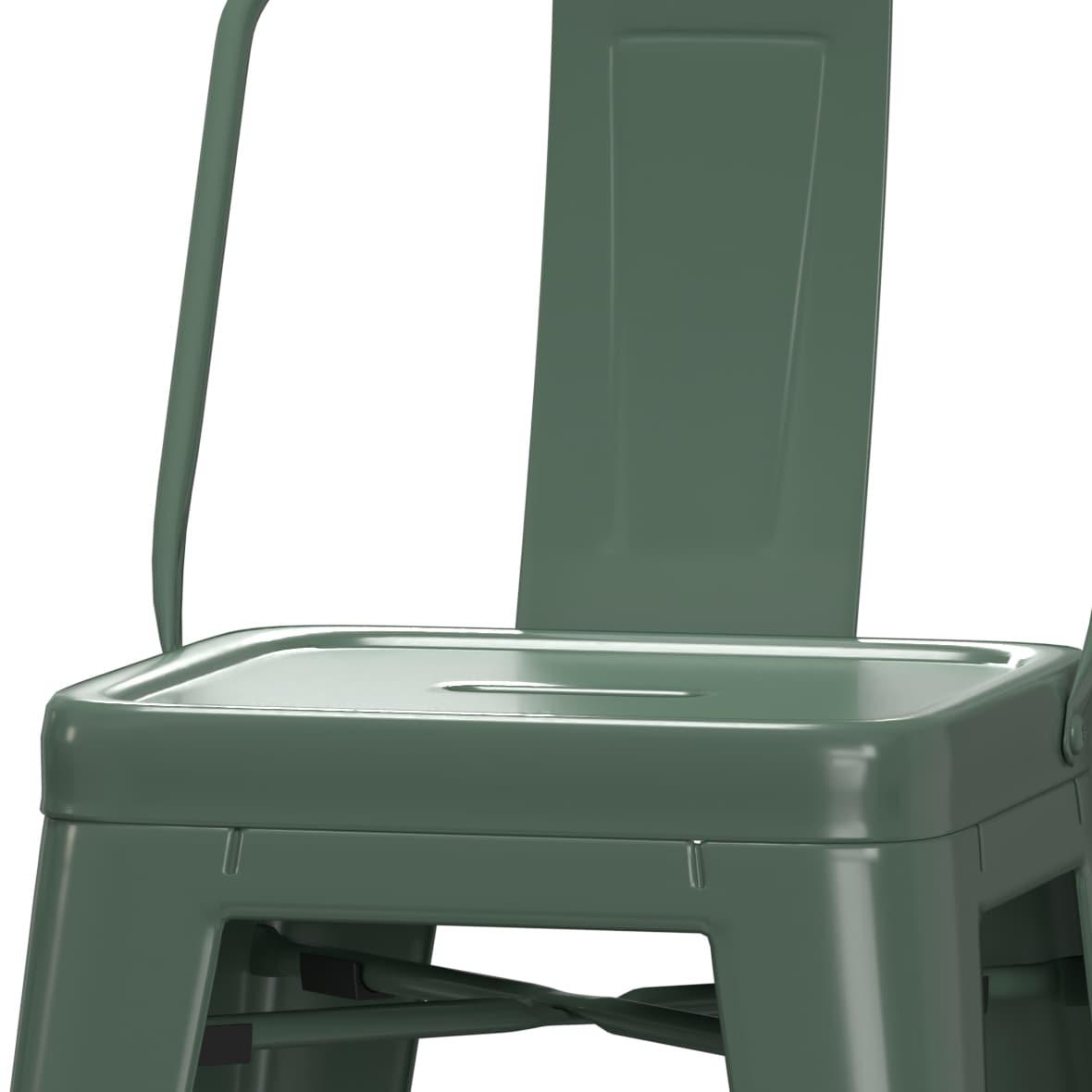 Simpli Home Rayne Metal Industrial Stool with Curved Back, Cross-Brace, and Footrest