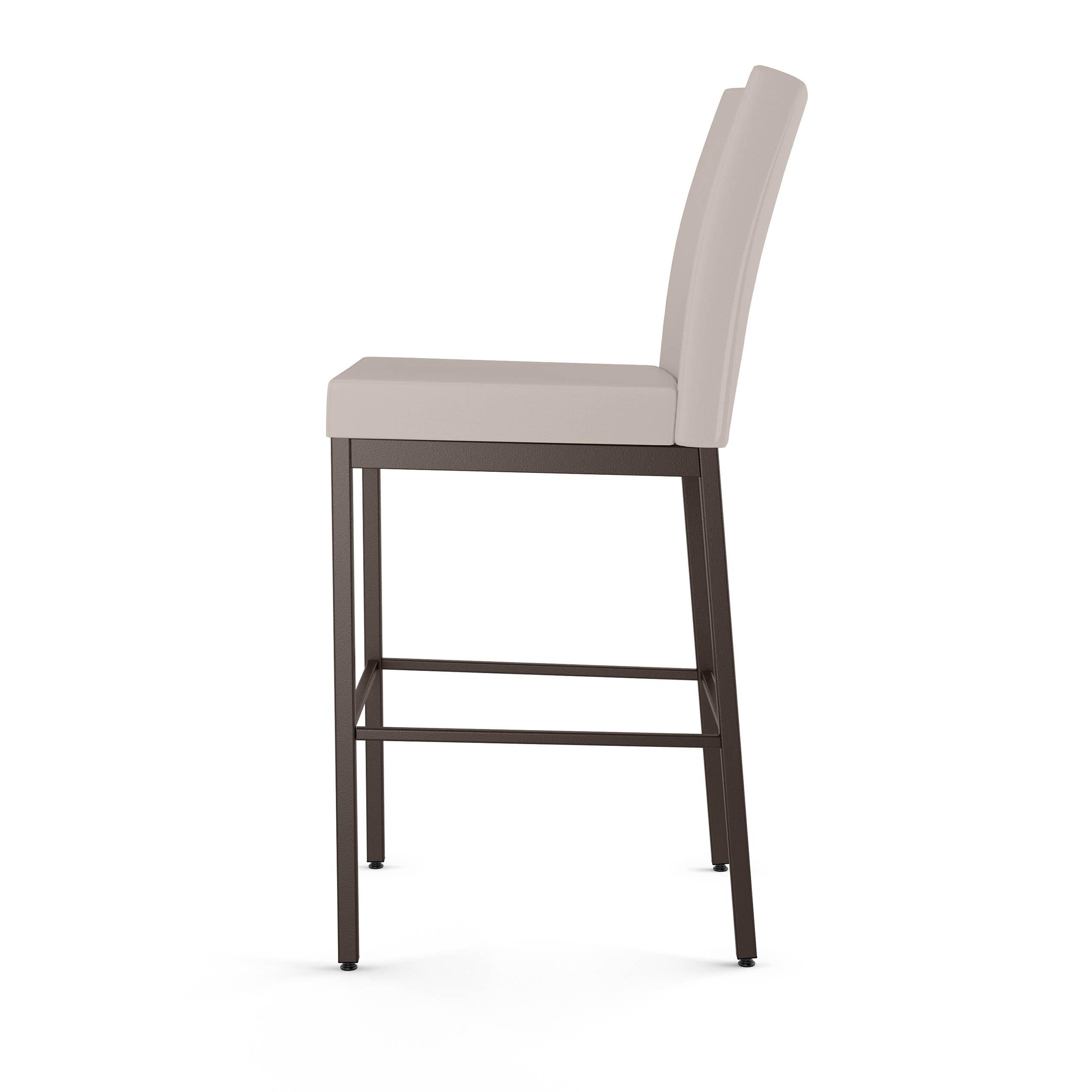 Amisco Perry Plus 26 In. Counter Stool - Cream Faux Leather / Metallic Grey Metal