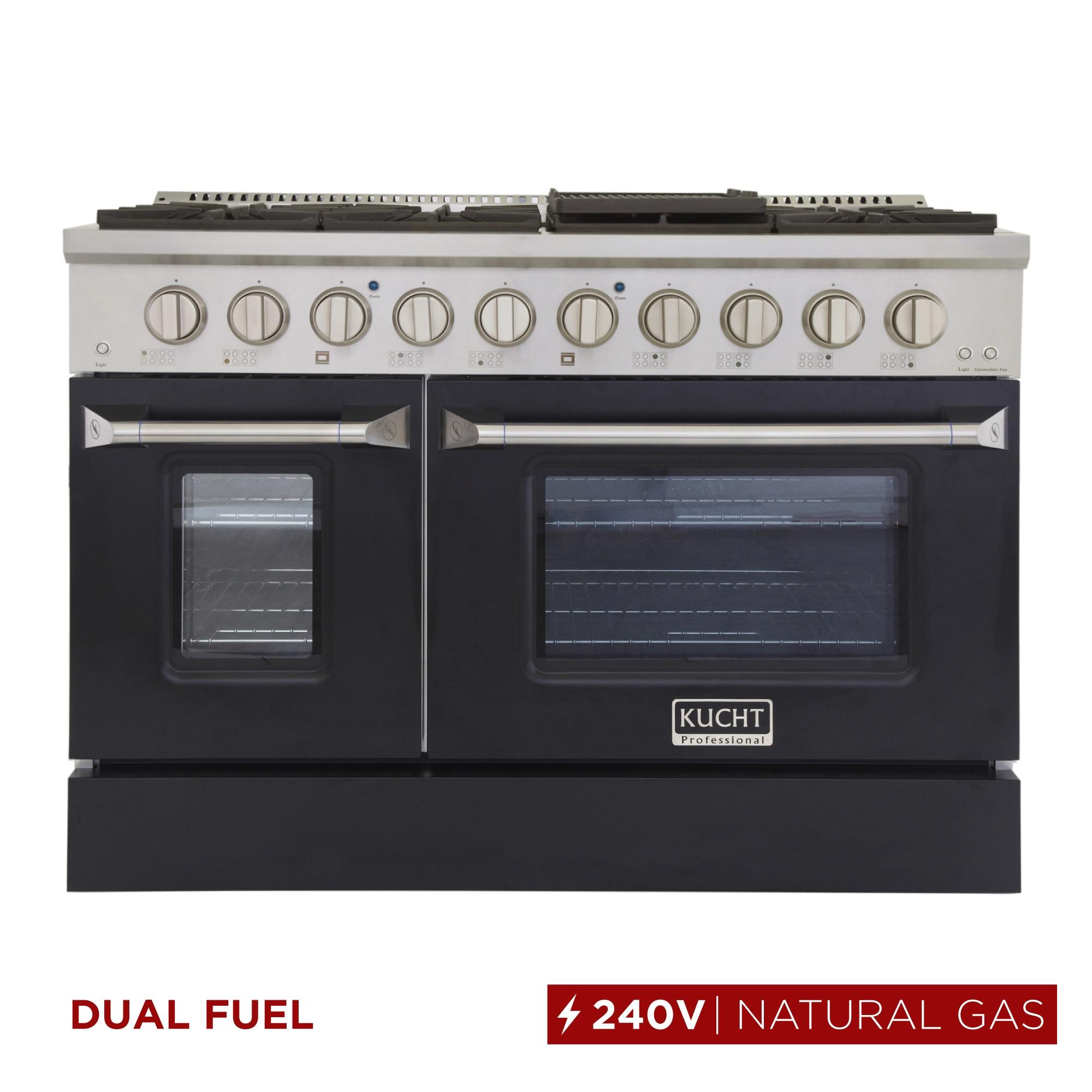 48 in. 6.7 cu. ft. Dual Fuel Range for Natural Gas in Black