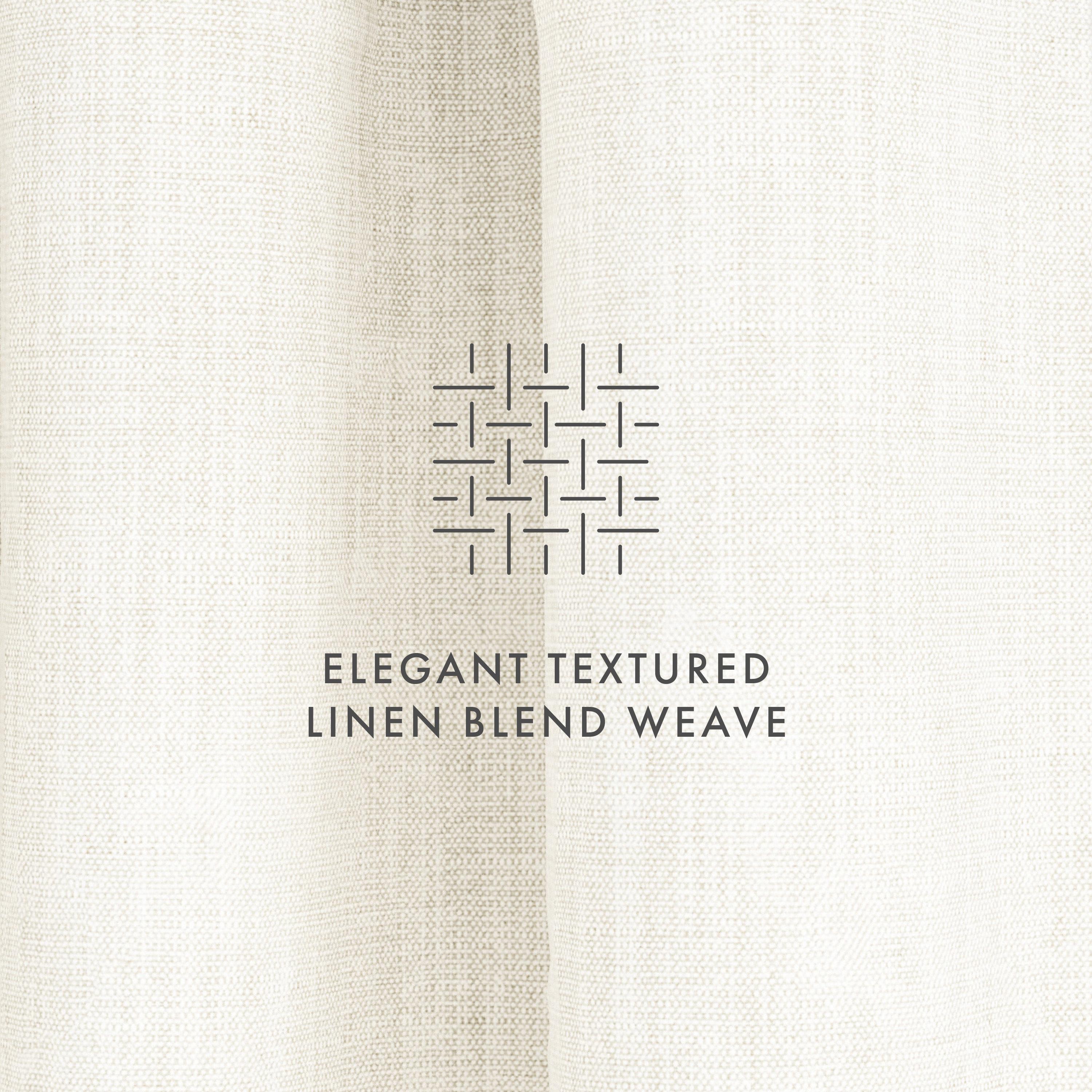 Noble Linens Ivory Linen Blend Energy Saving Grommet Curtain Panel, 50" x 84" 2 Panels