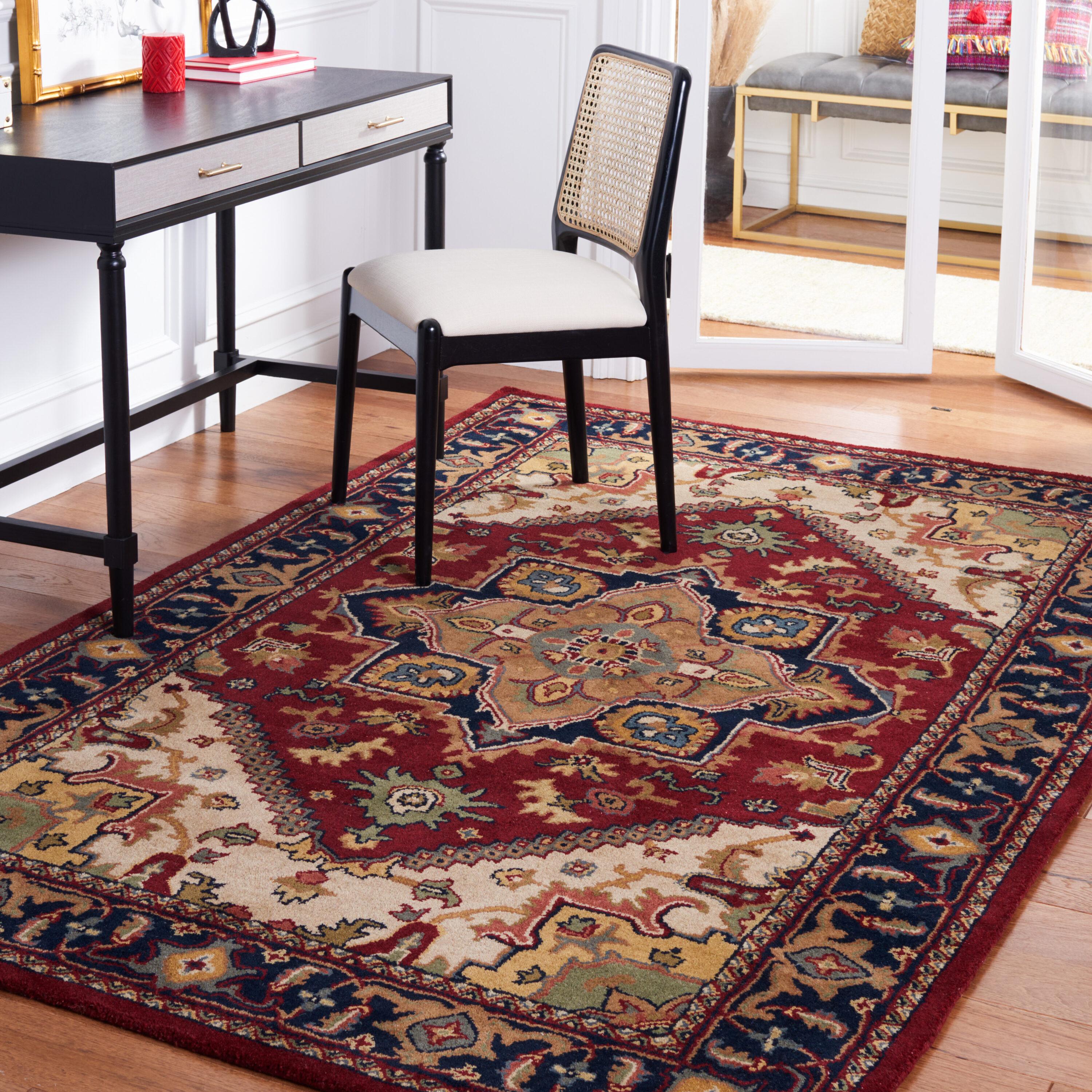 Heritage HG625 Handmade Area Rug - 6'x6' - Red - Safavieh