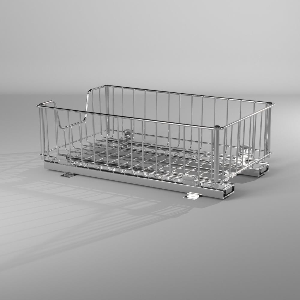 Trinity TRINITY 11.5 in. W x 6.25 in. H x 17.75 in. D Chrome Steel Wire in Cabinet Sliding Drawer