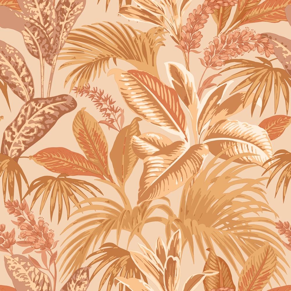 Tempaper & Co.® Havana Palm Removable Peel and Stick Wallpaper, Terracotta Sun, 28 sq. ft.: Vinyl Botanical Leaf Design