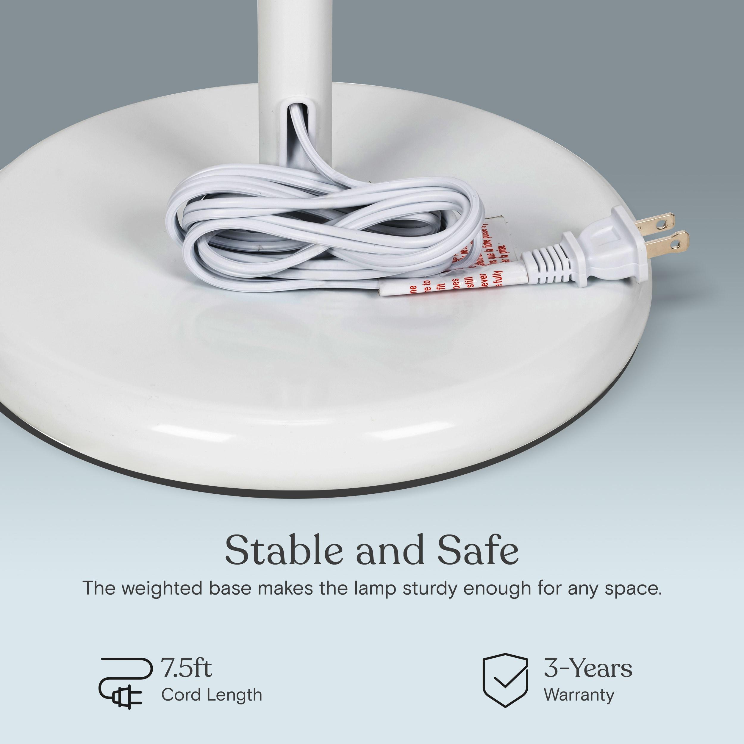 Brightech Dome Double 72 in. Industrial 3-Light 3-Way Dimming LED Floor Lamp with 3 Plastic Bowl Shades