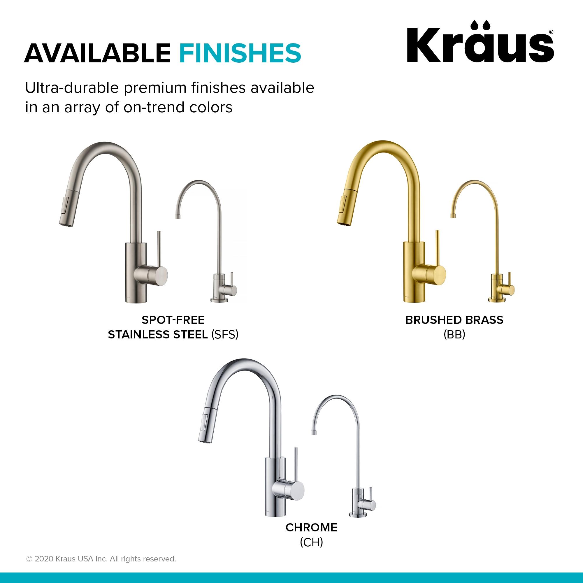 KRAUS Oletto Pull-Down Kitchen Faucet and Purita Water Filter Faucet Combo