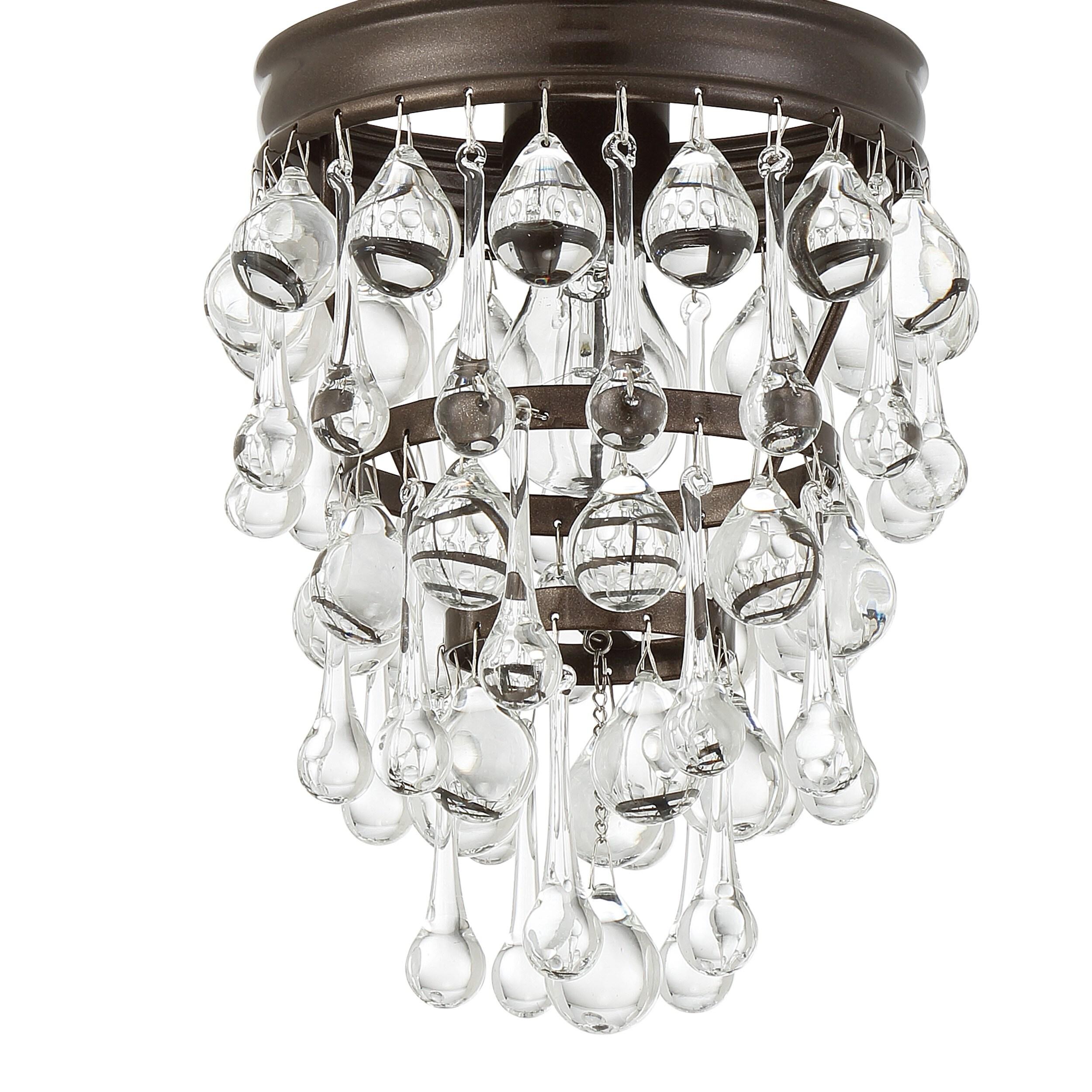 Crystorama Calypso 7 1/2"W Vibrant Bronze and Crystal Mini Chandelier