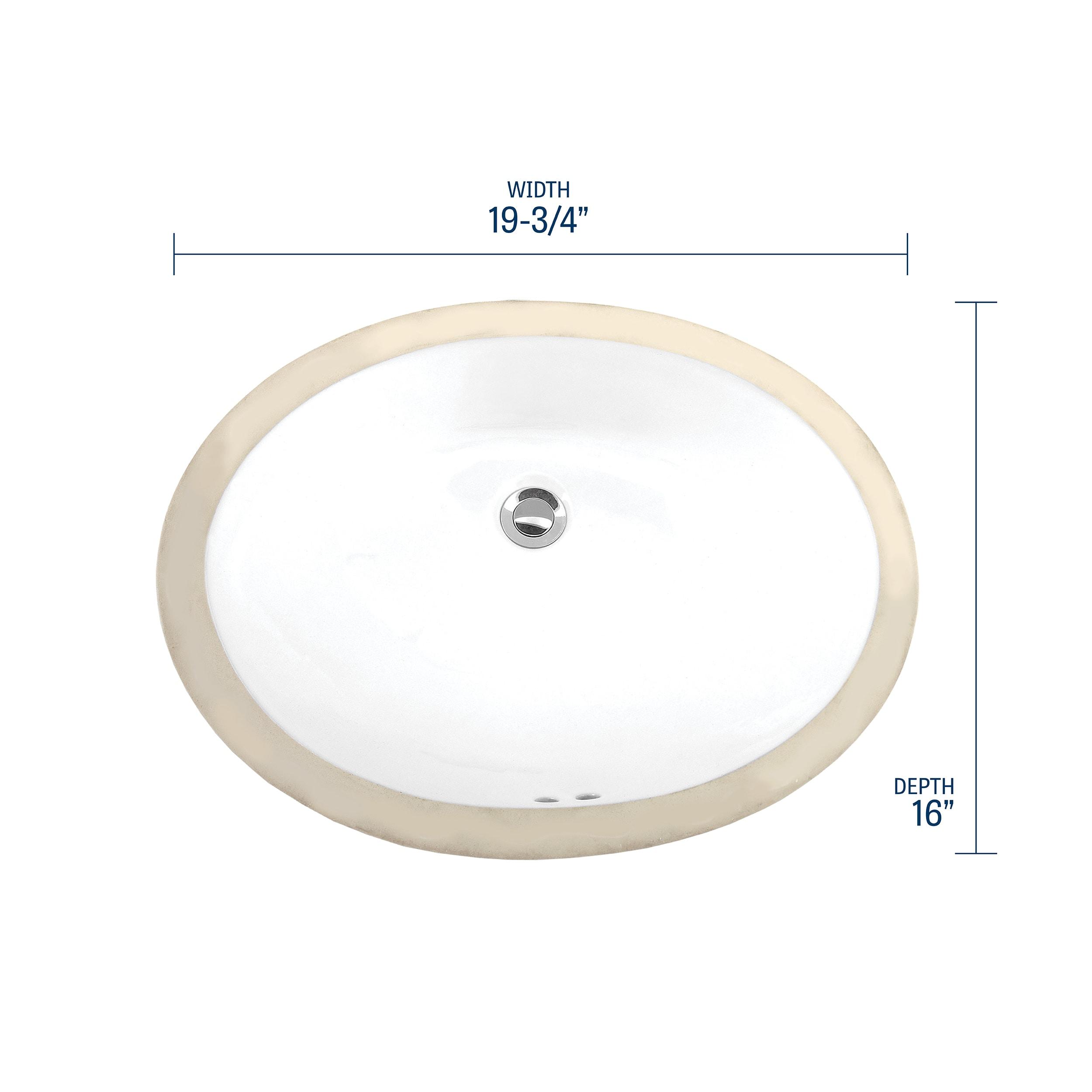 White Oval Ceramic Undermount Bathroom Sink
