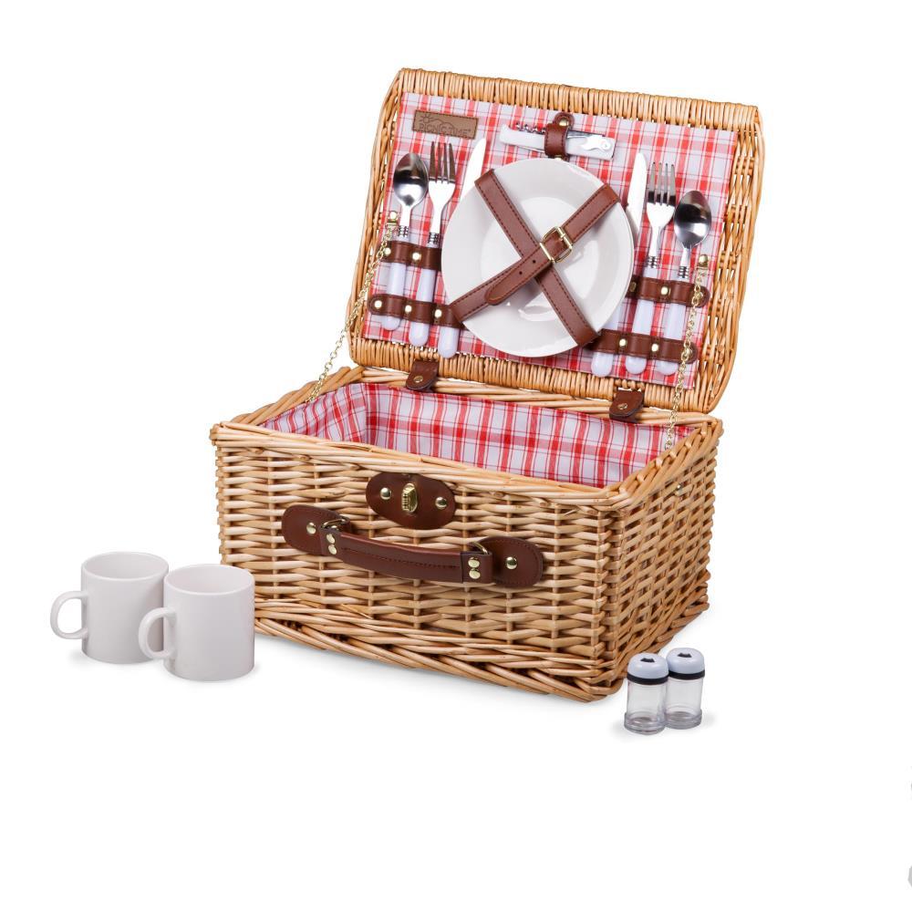 Picnic Time Catalina Wicker Picnic Basket with Picnic