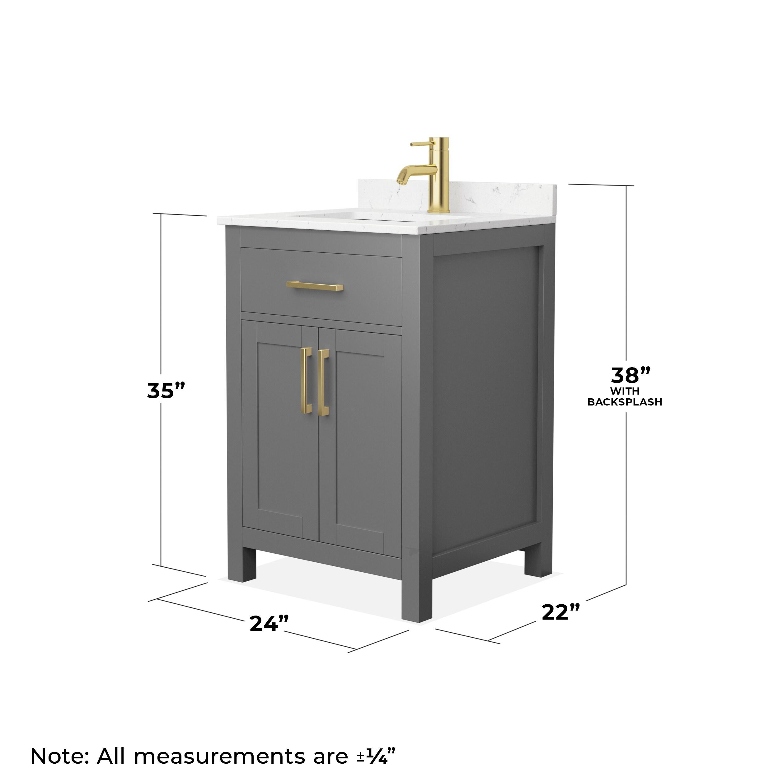 Wyndham Collection Beckett 24" Freestanding Single Bathroom Vanity with Cultured Marble Top