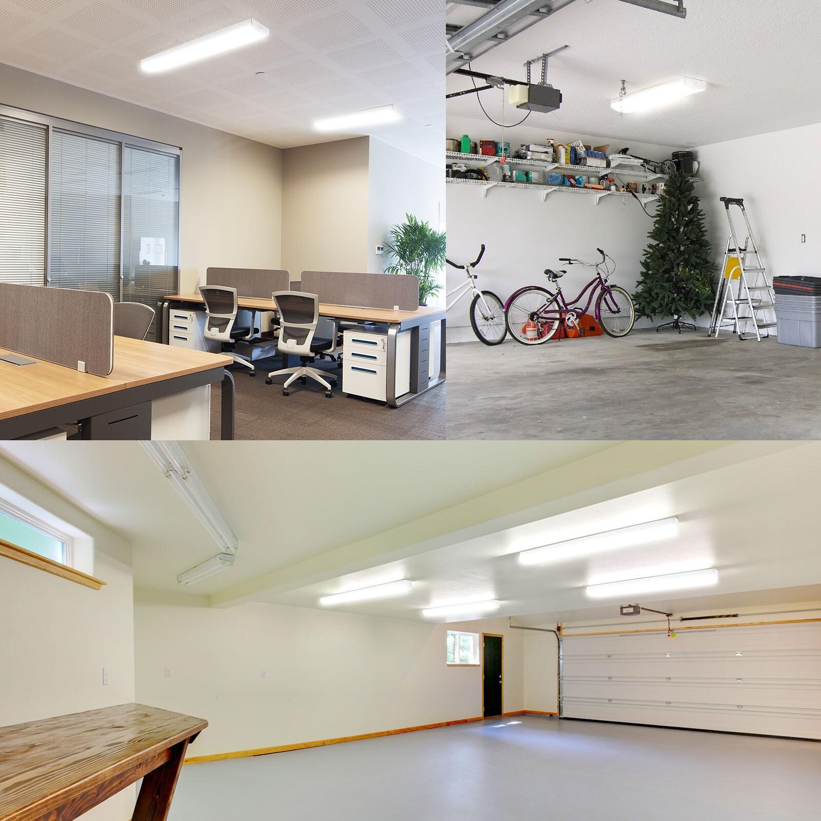 Luxrite 4FT LED Wraparound Light, 36/40/45W, 3 CCT, 4140/4600/5175 Lumens, Dimmable, 120-347V, Damp Rated, UL Certified