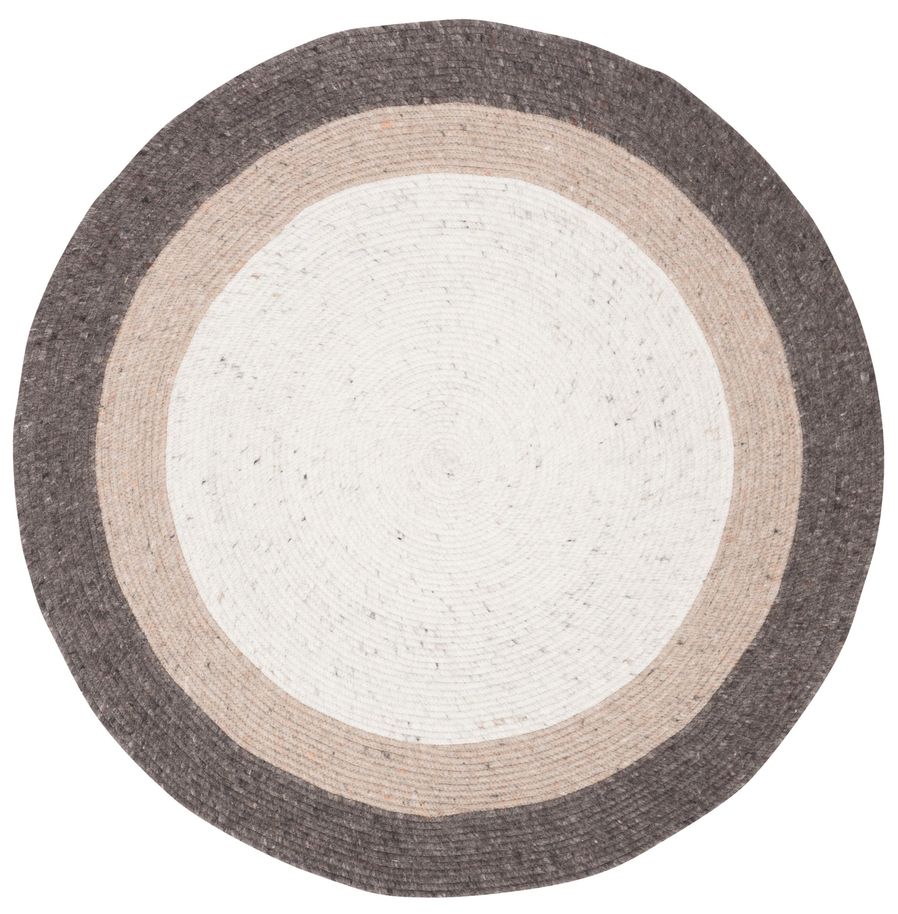 Braided BRD903 Hand Woven Indoor Accent Rug - Charcoal/Ivory - 3' Round - Safavieh