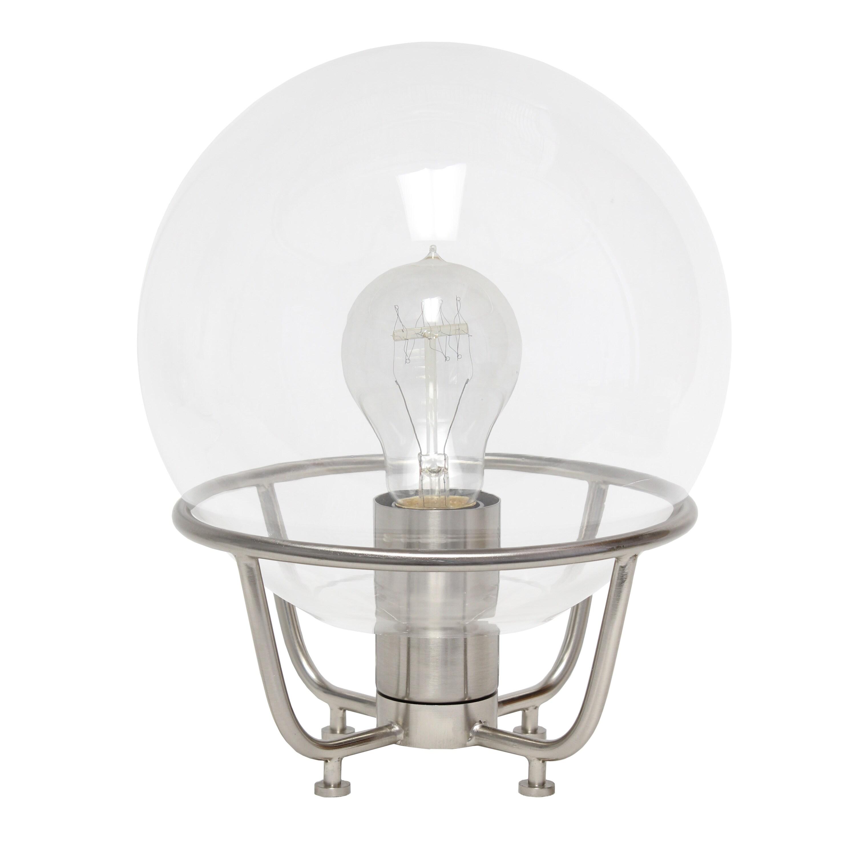 Old World Globe Glass Table Lamp Silver - Lalia Home: Brushed Nickel, No Assembly Required, UL Listed