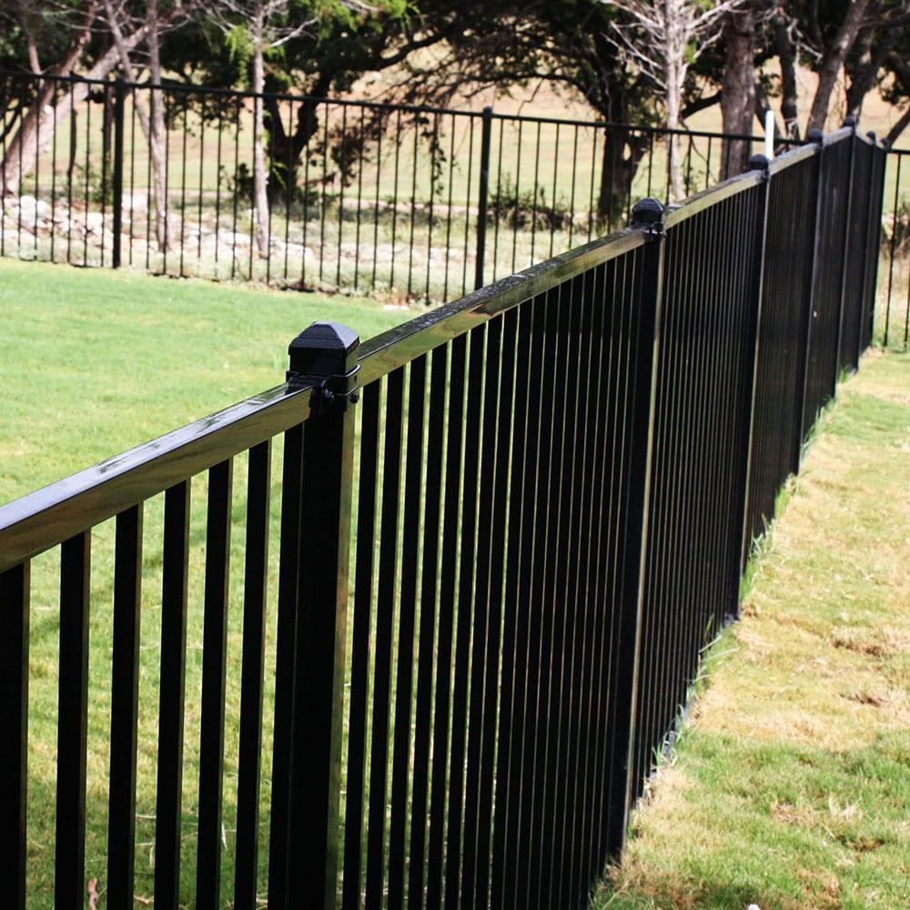 Versai 48'' H x 90.5'' W Gloss Black Metal Fence Panels Included