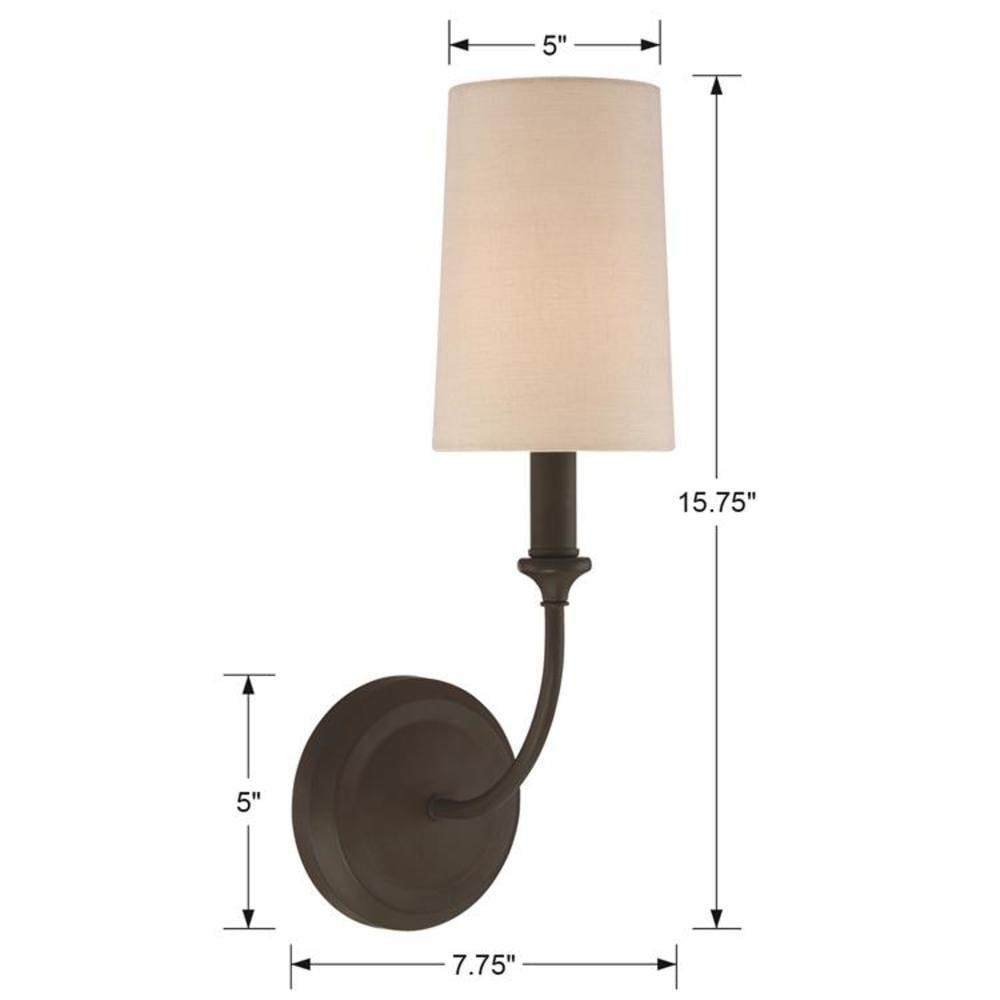 Crystorama Libby Langdon for  Sylvan 1 Light Dark Bronze Sconce - 4.87'' W x 15.75'' H x 7.75'' D