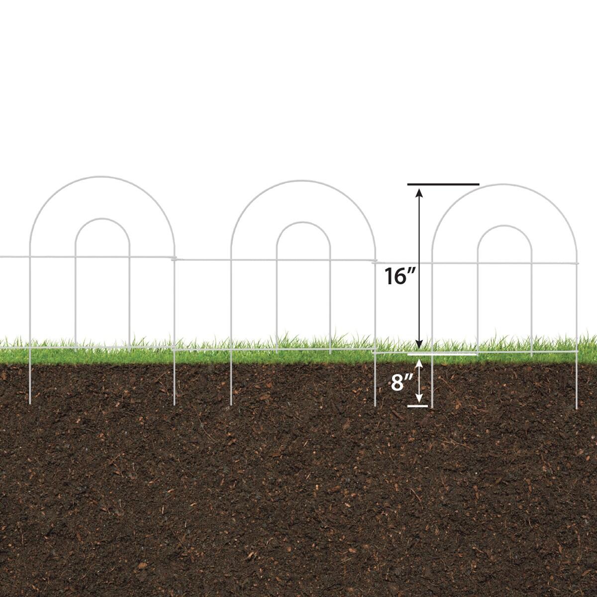 Origin Point Garden Craft Round Folding Border Fence, White, 10' L x 24" H