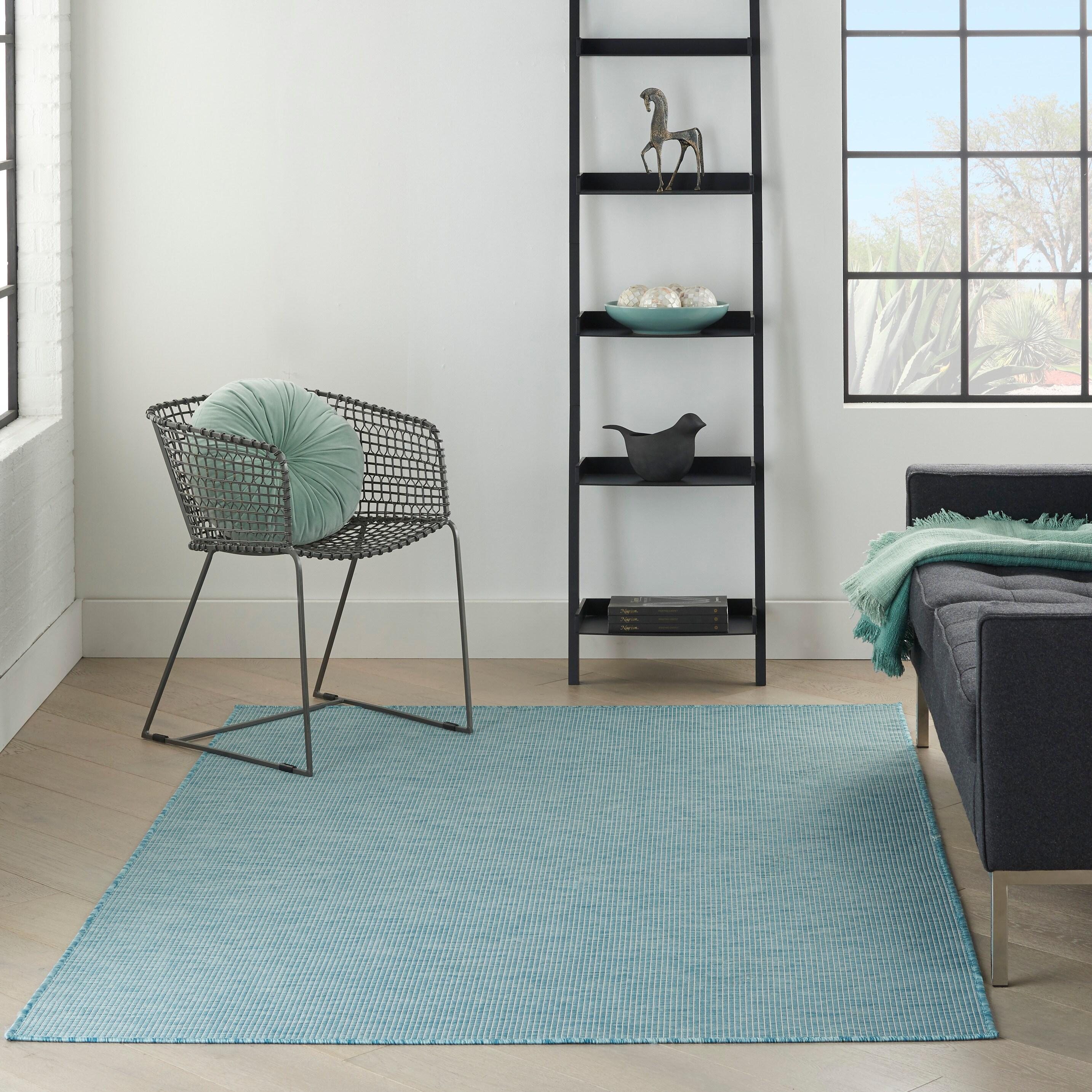 Nourison Positano POS01 Indoor/outdoor Area Rug - Aqua 5' x 7'