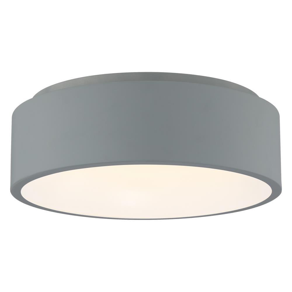 Gray Aluminum LED Drum Flush Mount Light