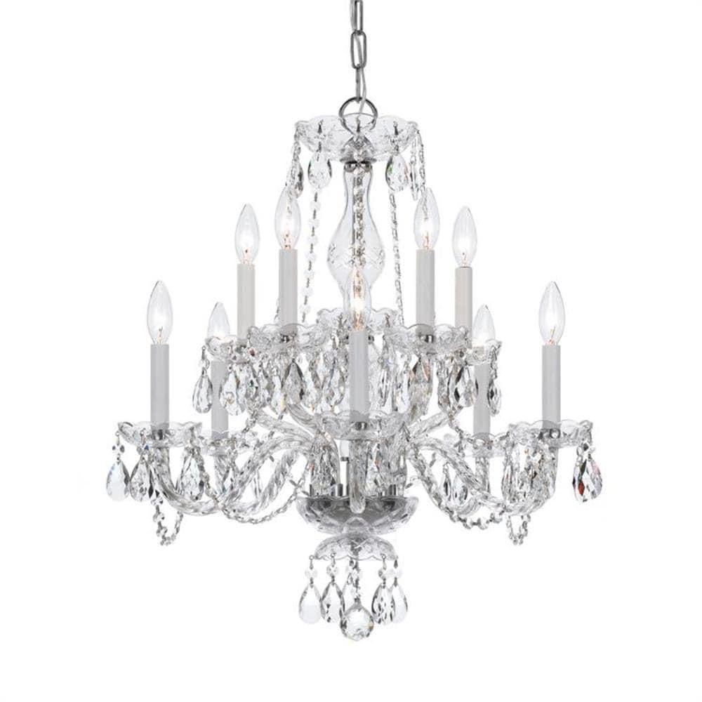 Crystorama Lighting Traditional Crystal 10 - Light Chandelier in  Polished Chrome