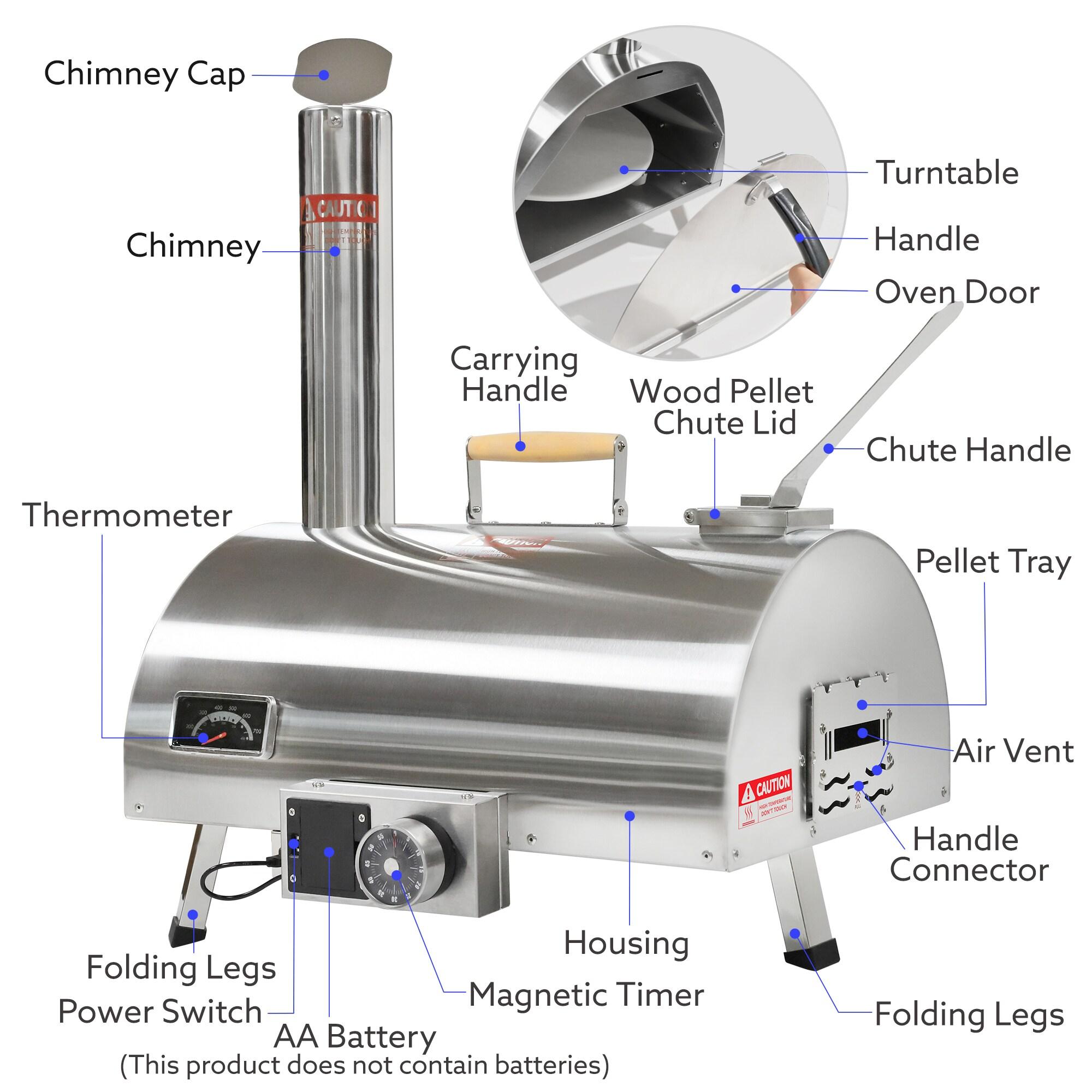 Fashionwu Fashionwu Countertop Wood Burning Pizza Oven