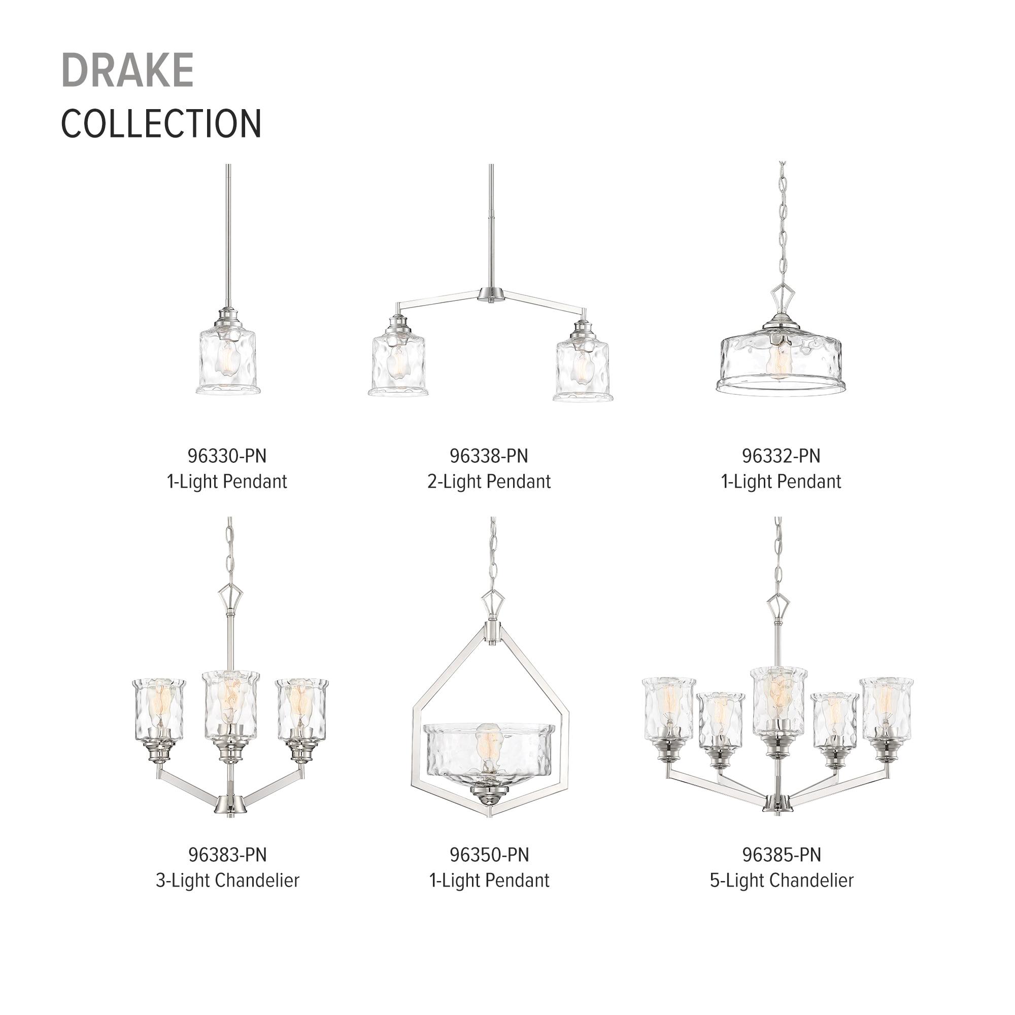 Designers Fountain Drake Polished Nickel 5 Light Chandelier, 96385-PN