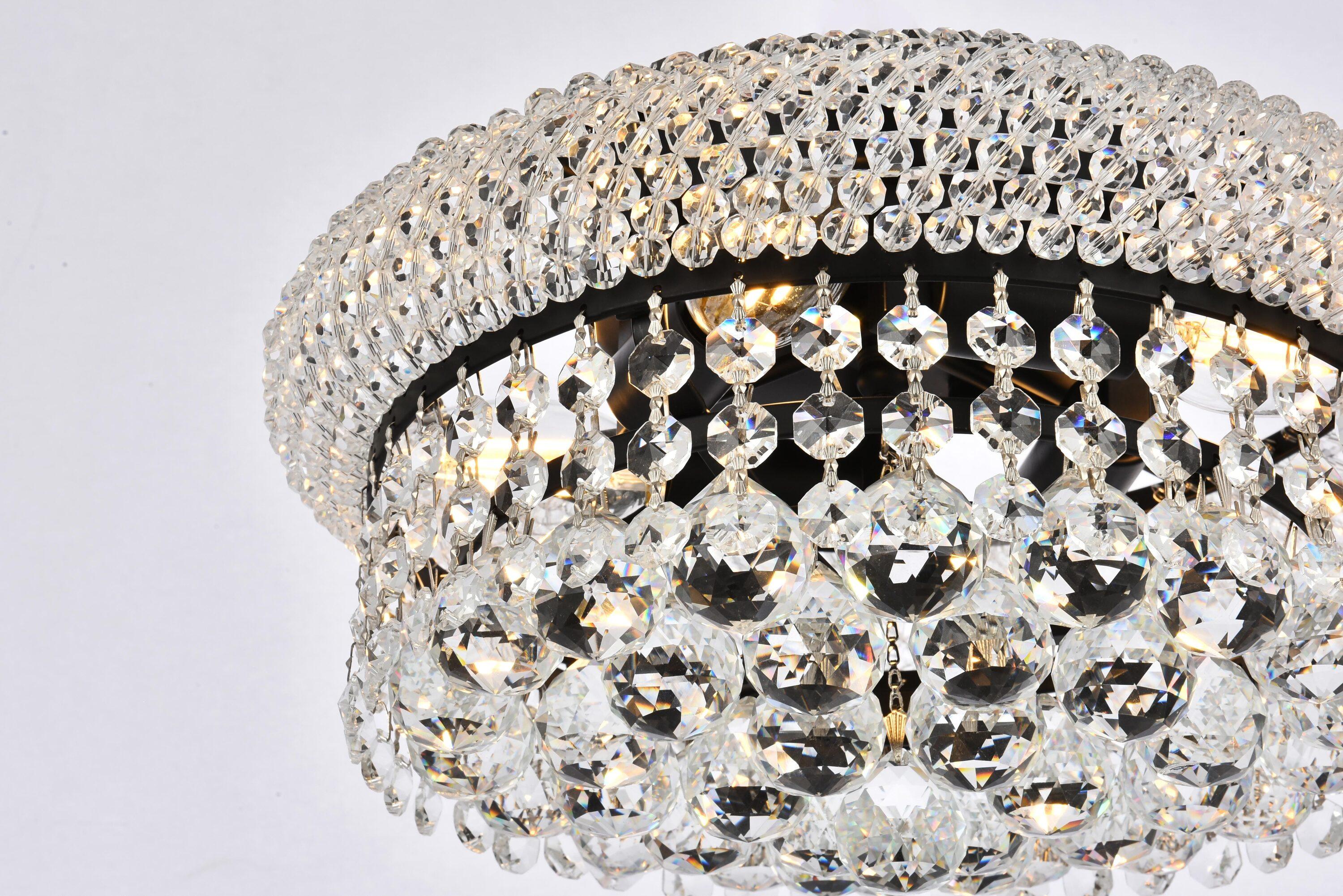 Elegant Lighting Primo 12 inch black flush mount