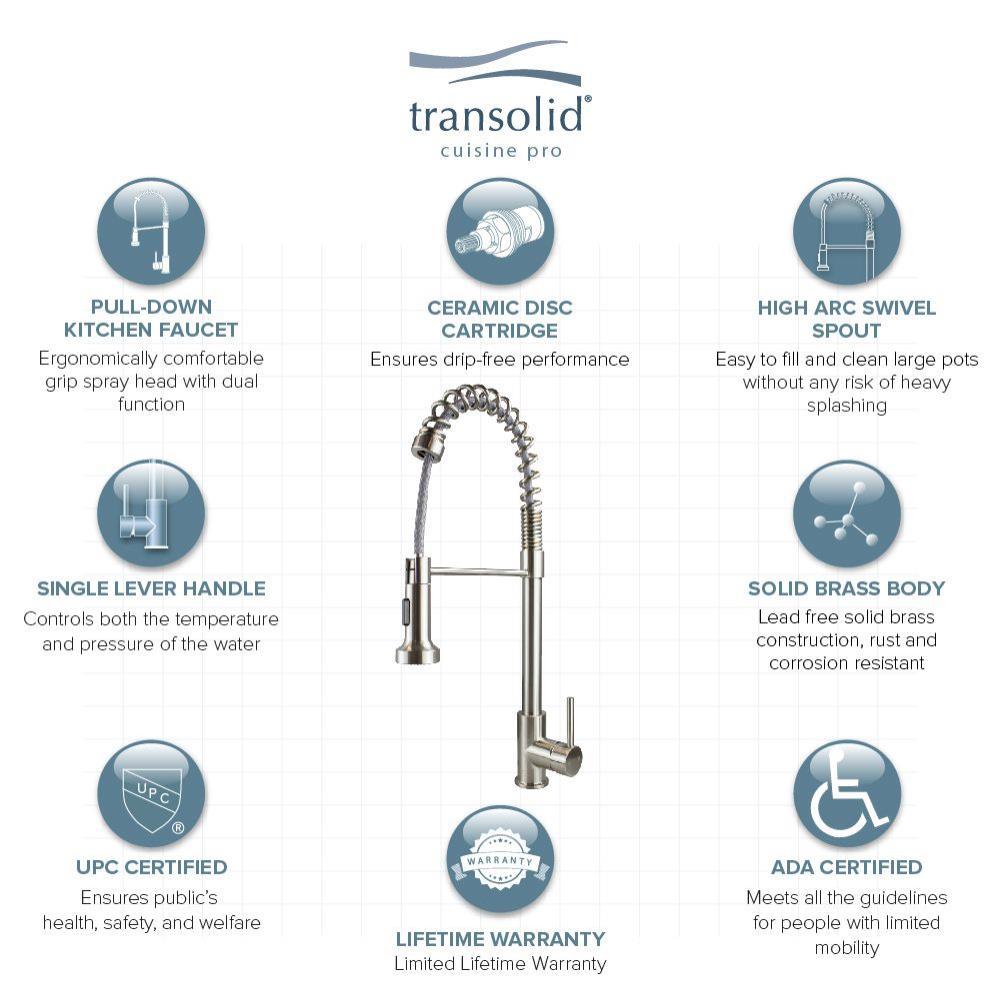 Transolid Cuisine Pro Pull Down Kitchen Faucet