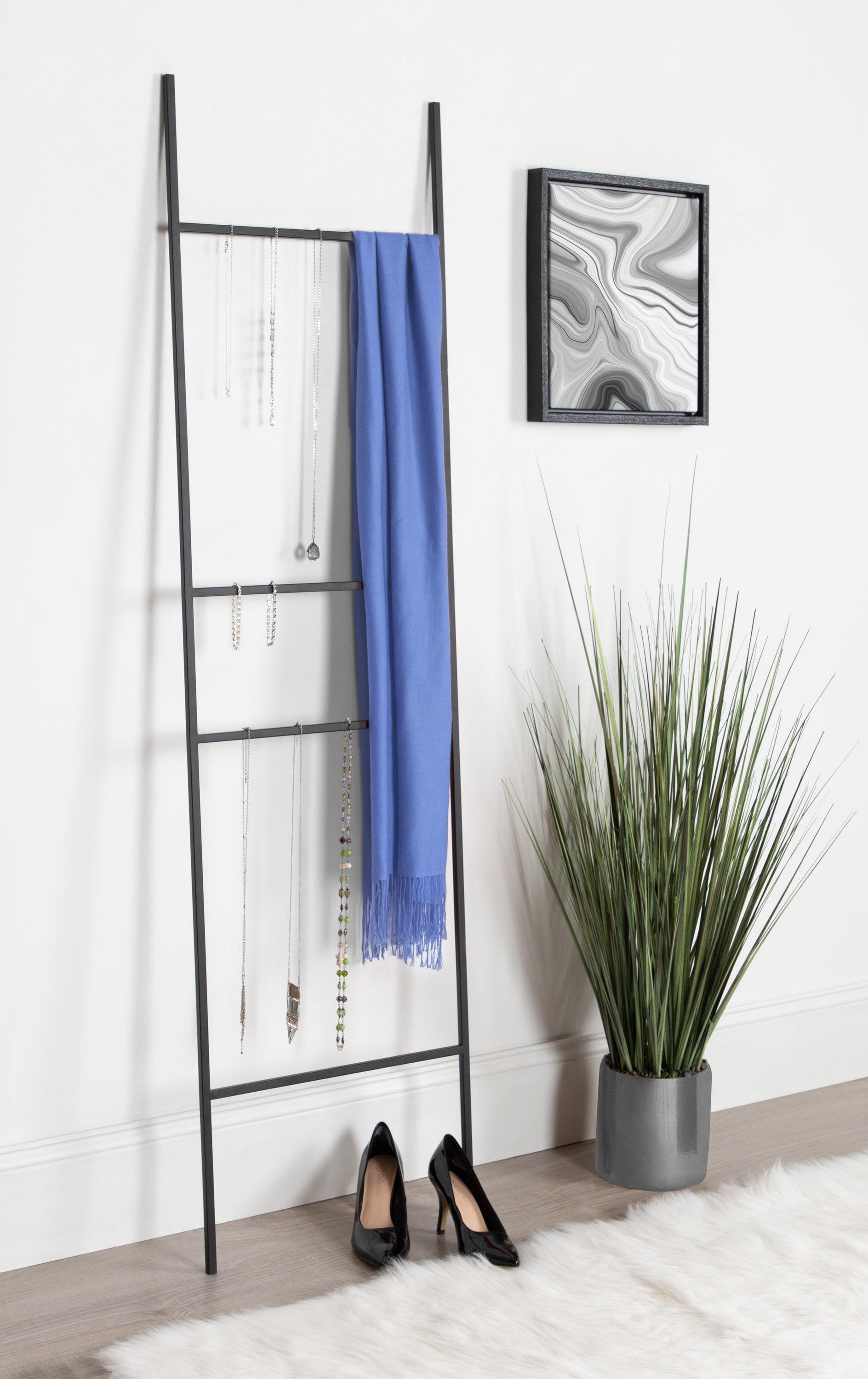 17.75"x67" Poggi Metal Ladder Black - Kate & Laurel All Things Decor: No Assembly, Modern Storage Display