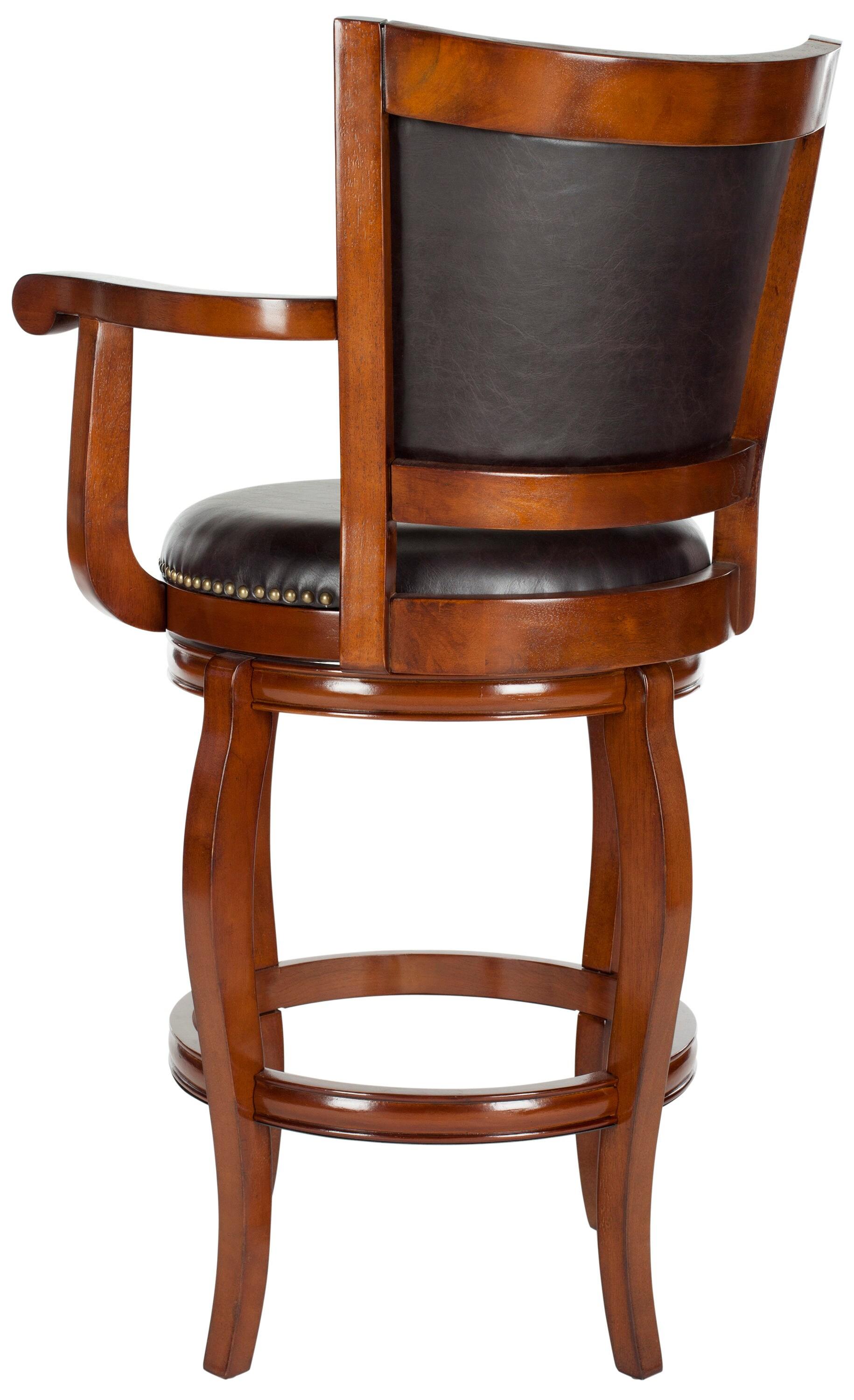 Gitano Swivel Bar Stool - Walnut/Brown - Safavieh