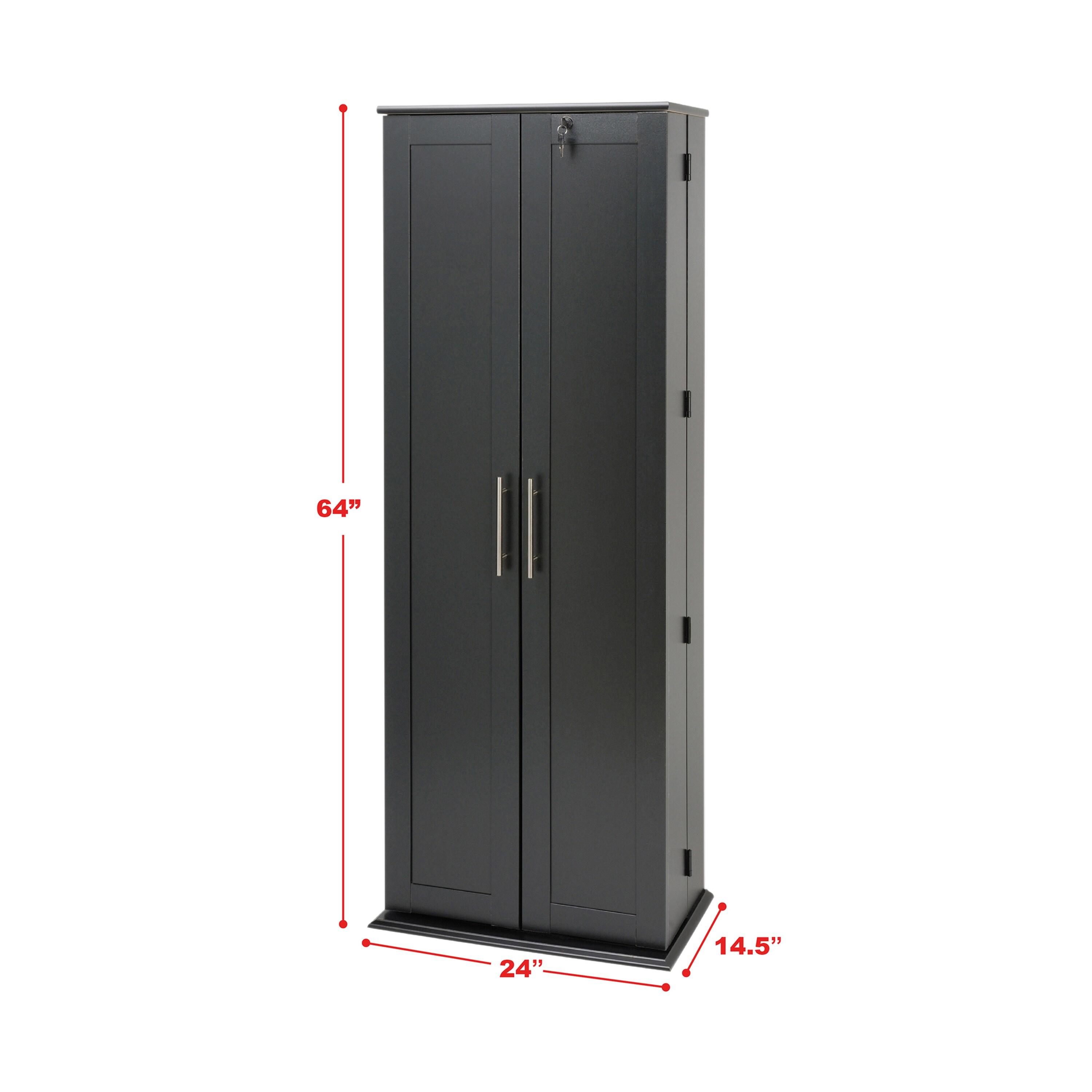 Black Grande Locking Media Storage Cabinet with Shaker Doors (Box 1 of 2)