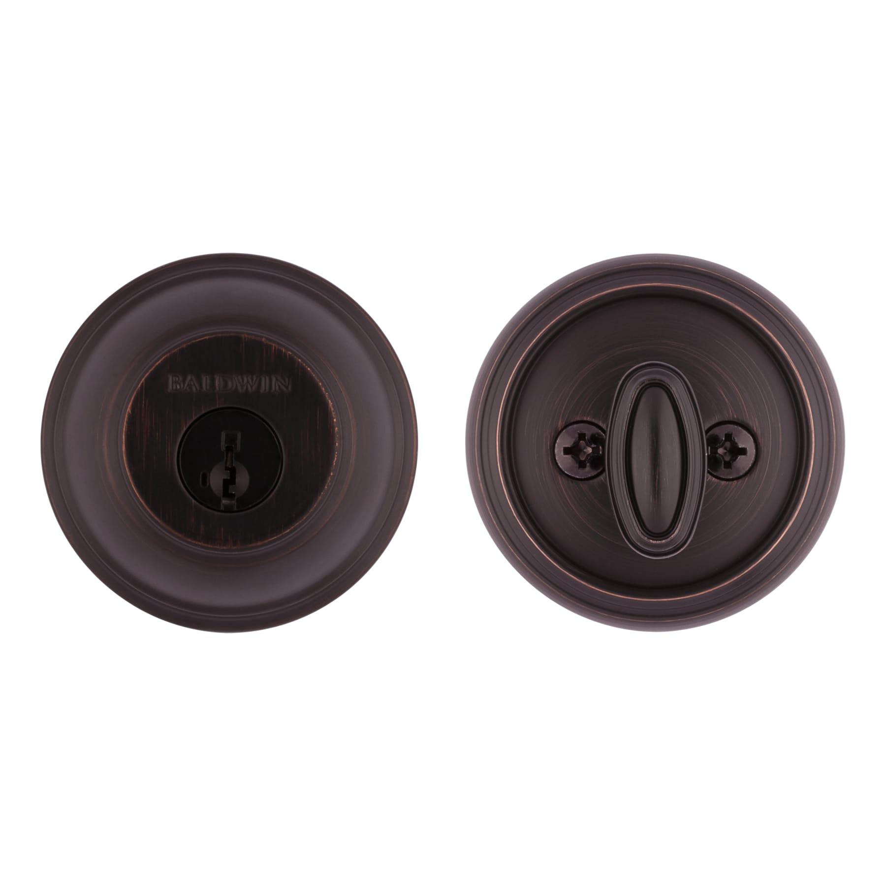 Baldwin Prestige 380 Round Single Cylinder Deadbolt Featuring SmartKey® Security