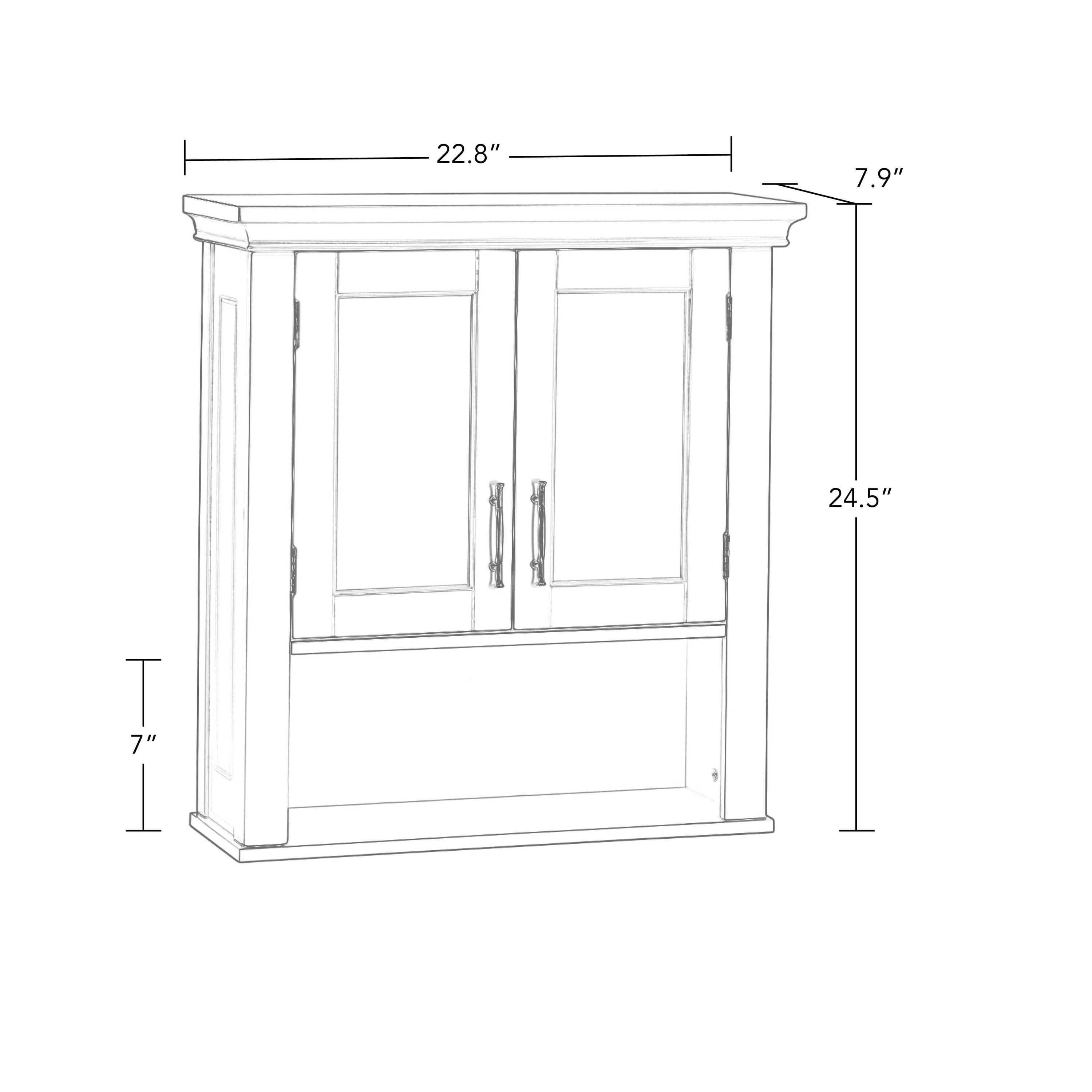 RiverRidge Home RiverRidge Somerset Two-Door Bathroom and Laundry Wall Mount Storage Medicine Cabinet with Open and Adjustable Shelf