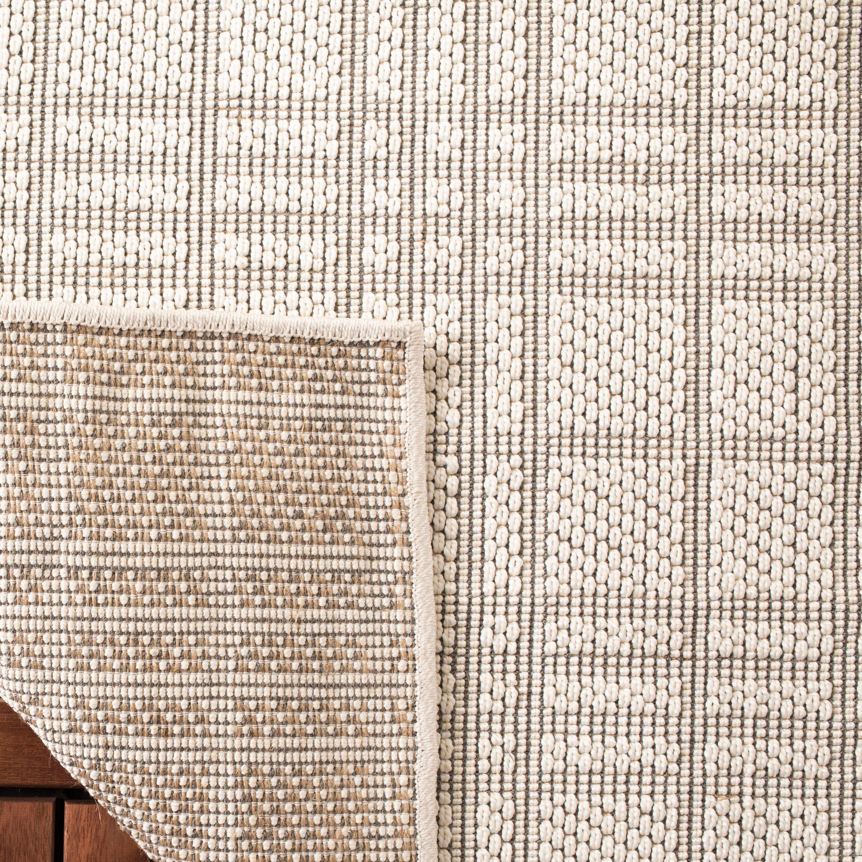 SAFAVIEH Bermuda Lavern Geometric Machine Washable Indoor/Outdoor Runner Rug, Ivory/Light Grey, 2' x 8'