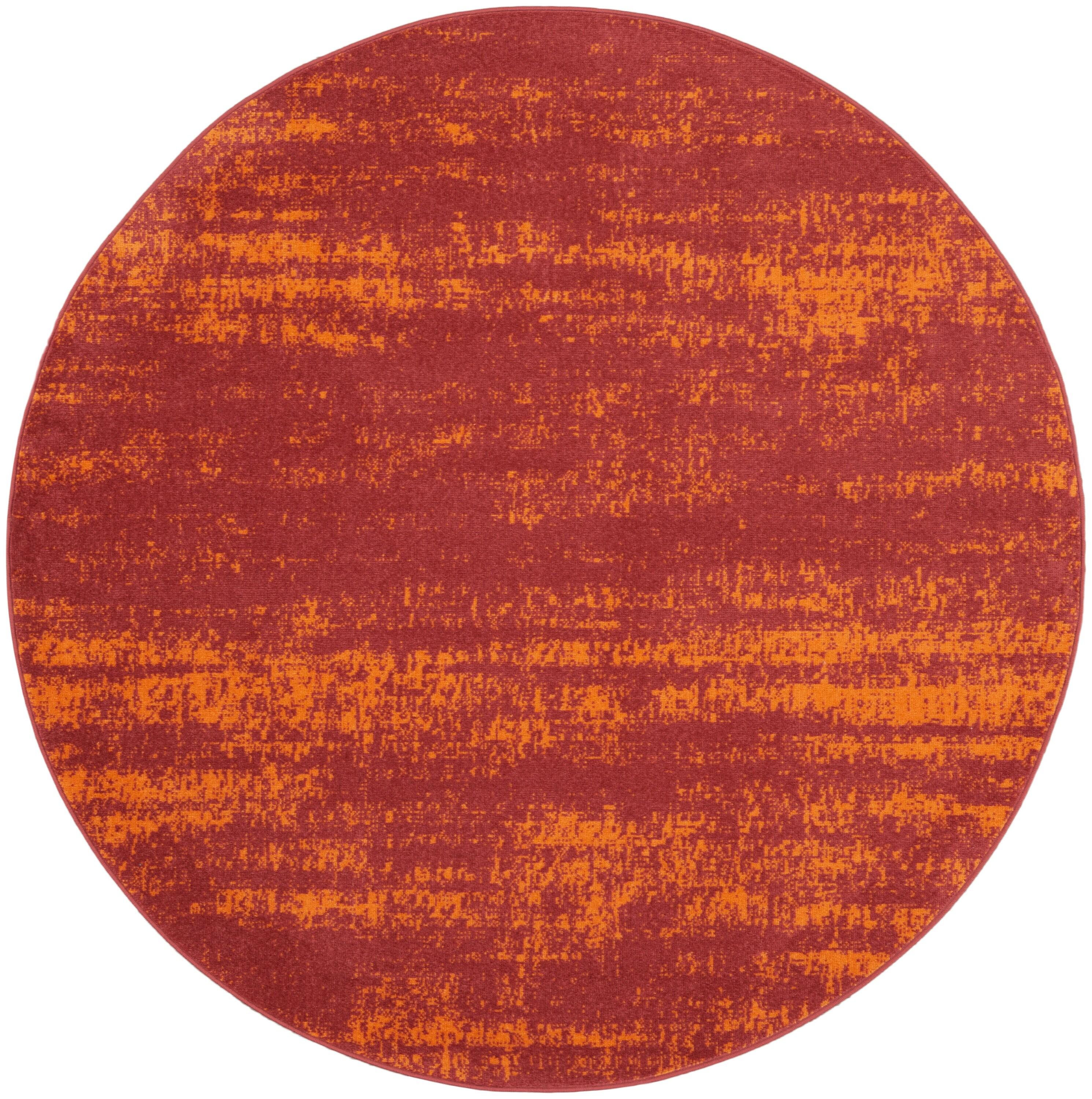 Nourison Essentials 4' x round Red Modern Indoor/Outdoor Rug