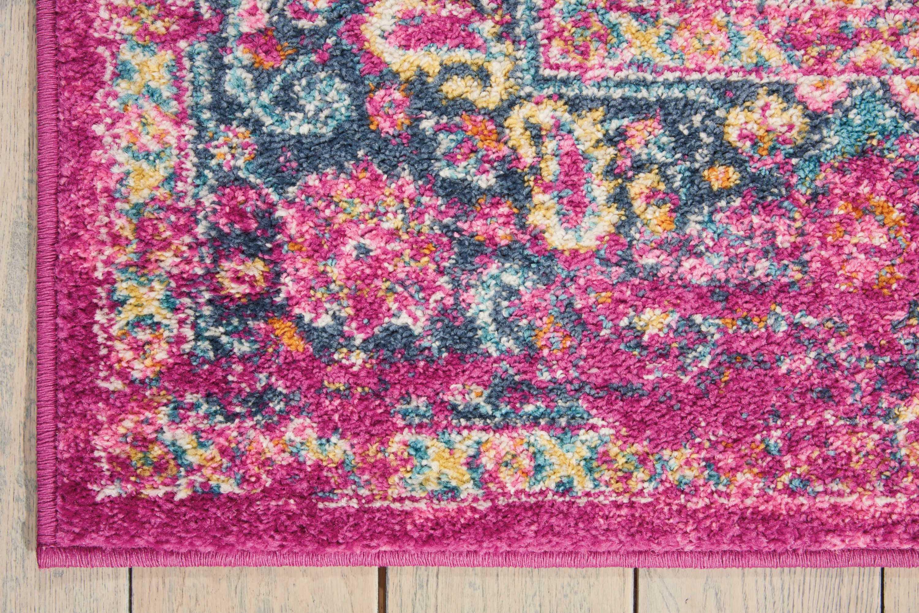 Nourison Passion Medallion Bohemian Indoor Rug Fuchsia 6'7" x 9'6"