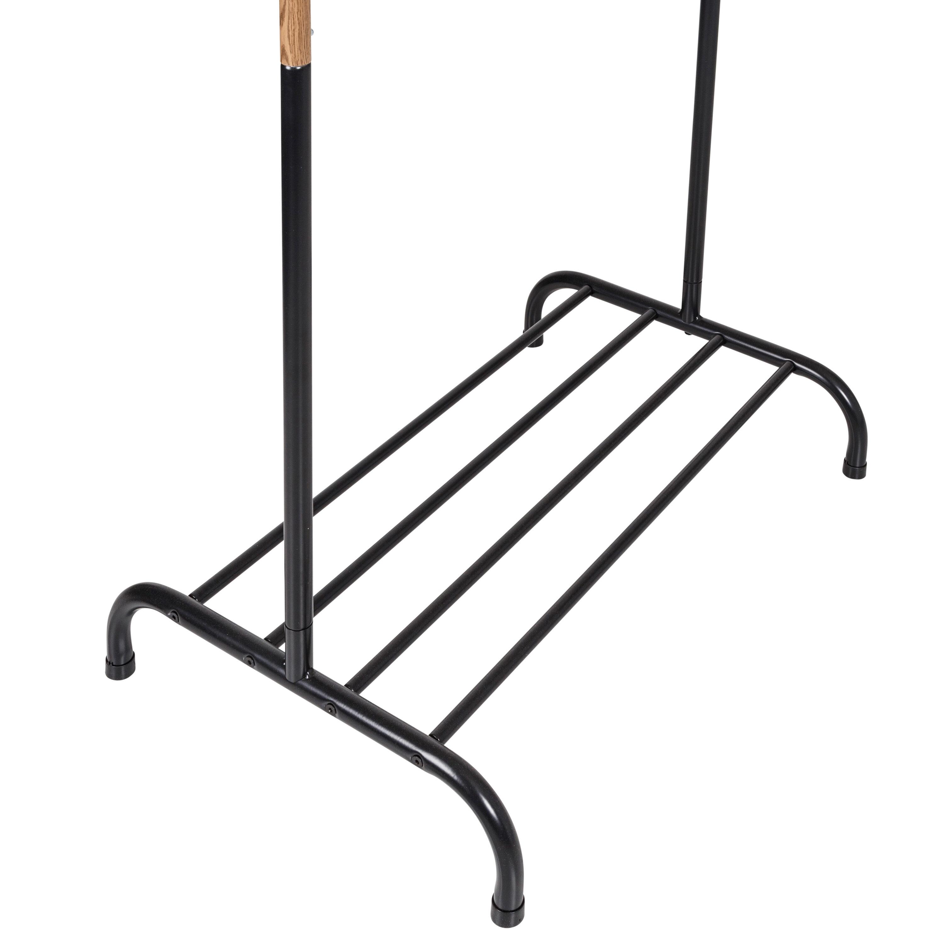 Honey-Can-Do Single Garment Rack Black: Powder-Coated Steel Closet Hanging Rack, Fixed Rod, 30 lb Capacity