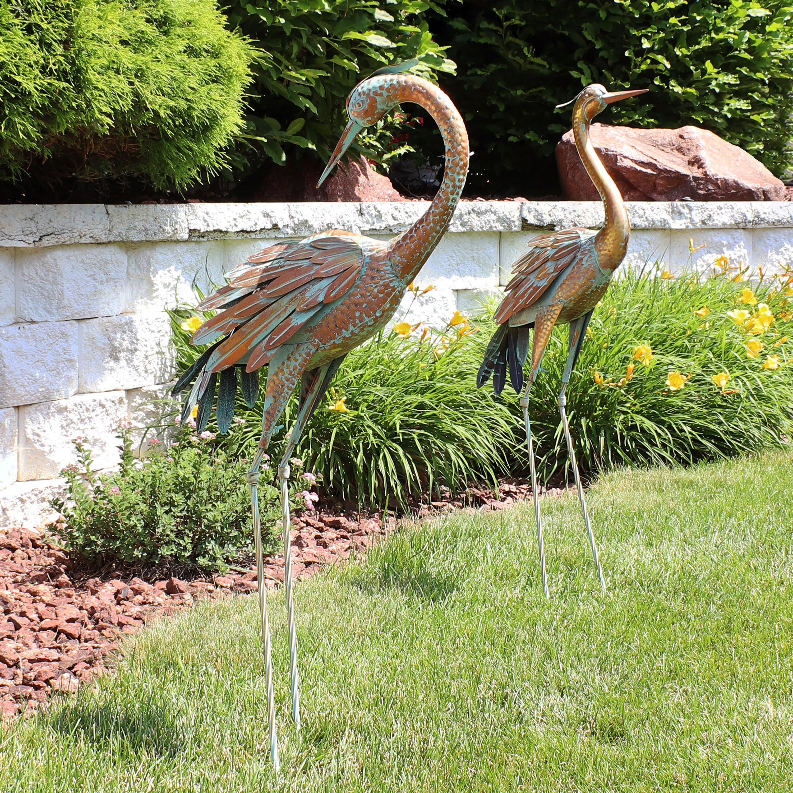 Amersfoort Preening Crane 2 Piece Garden Statue Set (Set of 2)